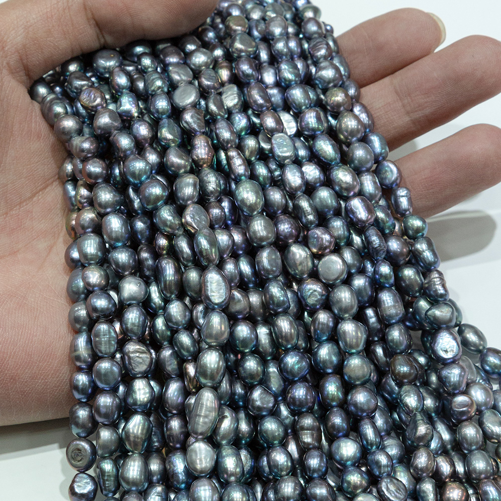 天然淡水珍珠6-7mm黑色异形珍珠散珠diy手工串珠详情图4
