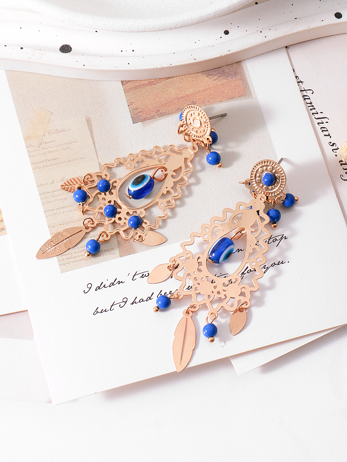 European And American Retro Ethnic Flow Su Bohemia Yunnan Travel Exotic Style Photo Lady Earrings details Picture