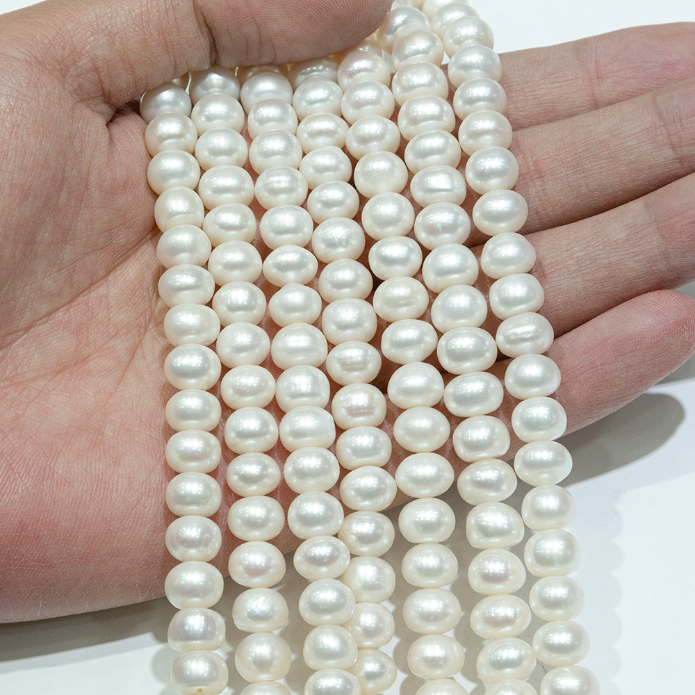 天然淡水珍珠9-10mm圆珠散珠串珠详情图4