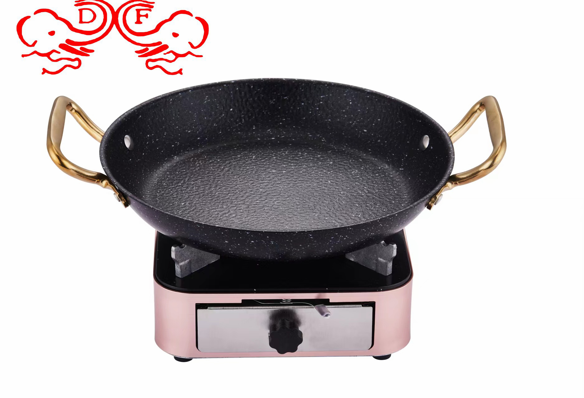 DF99040 Shouxi Pan Alcohol Stove Non-stick Dry Pot single-person small Hot pot Special Pot Set, commercial stainless steel seafood hot pot DF TRADINGHOUSE