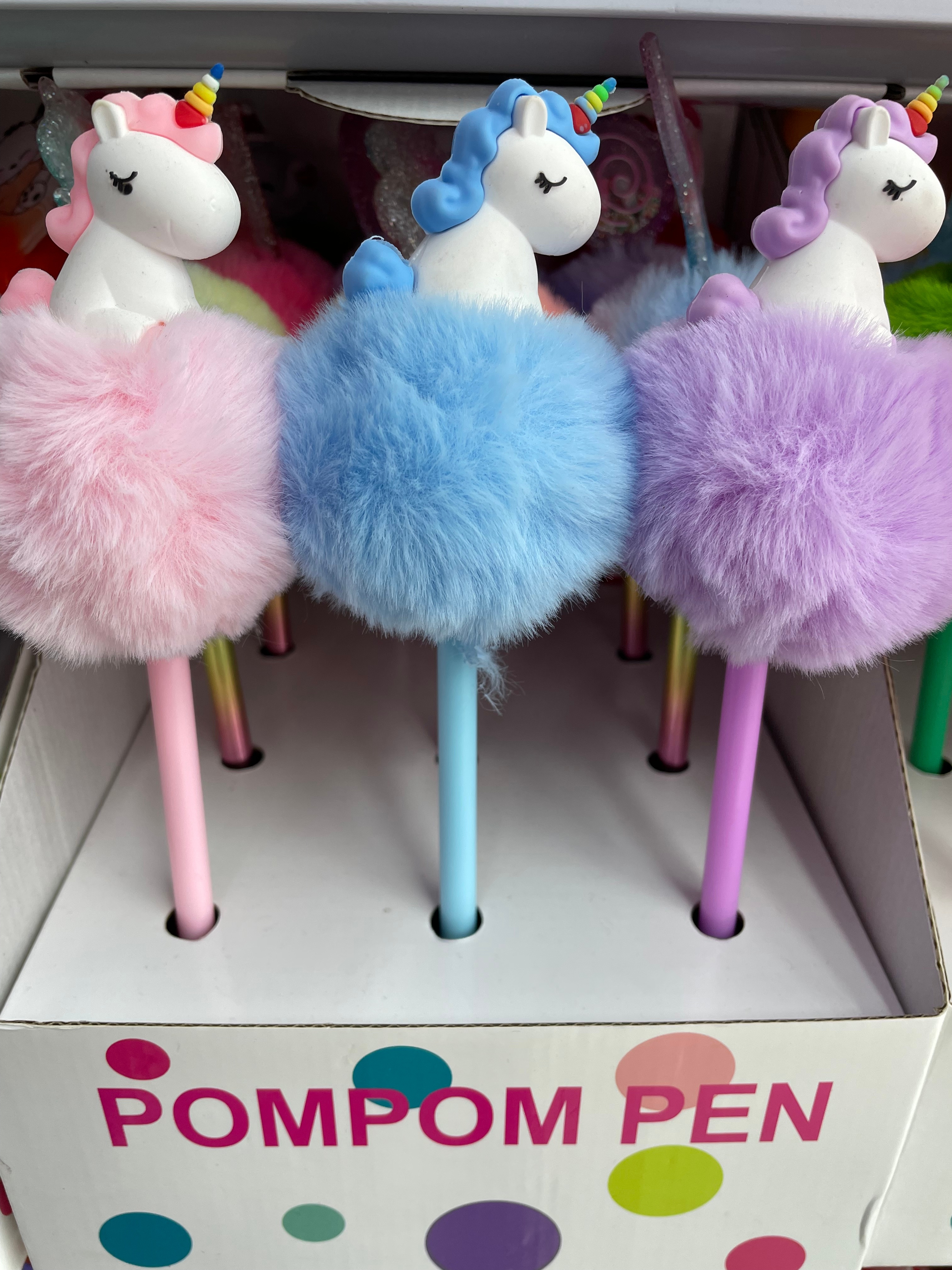Cute cartoon fluffy ball unicorn silicone three-dimensional shape neutral pen student stationery wholesale