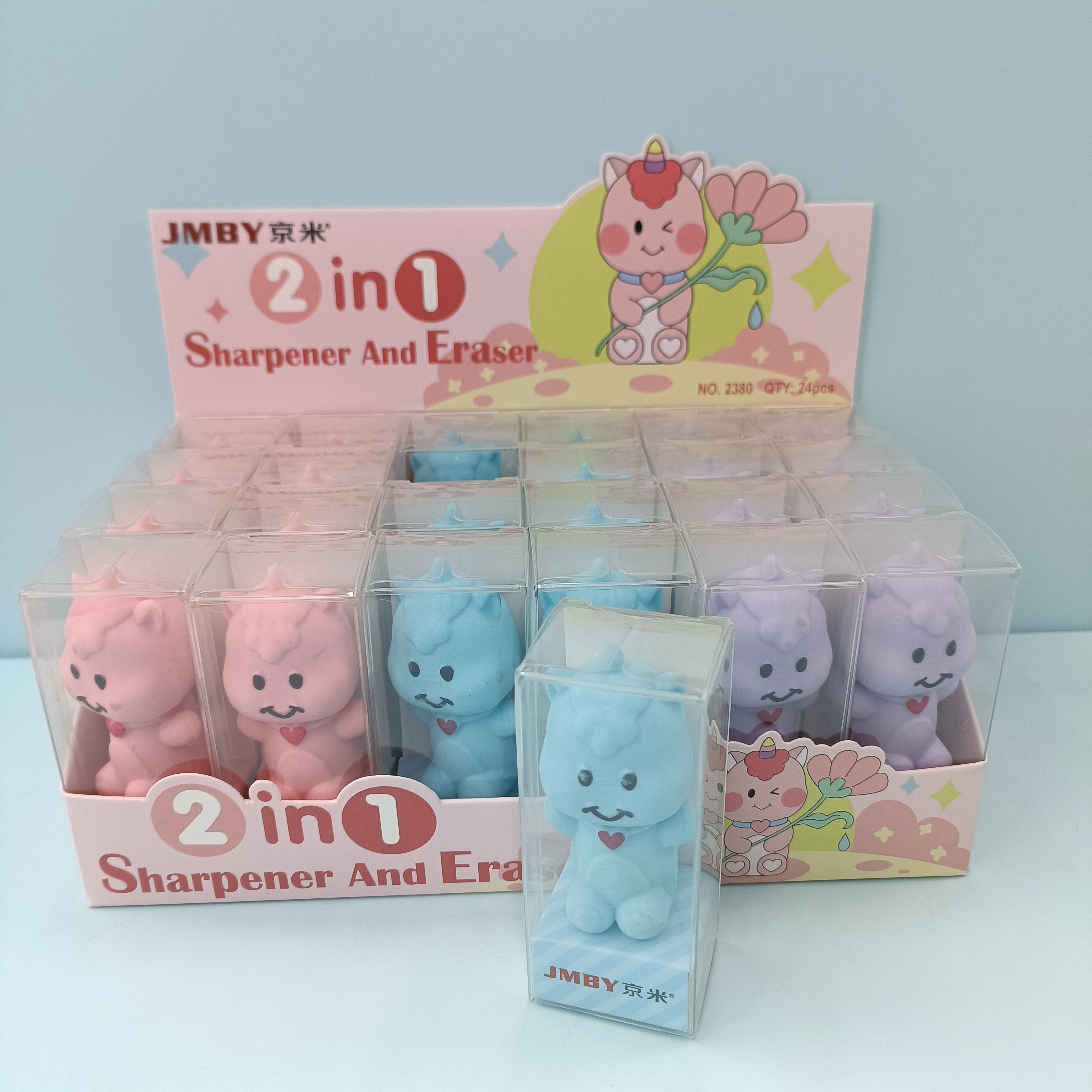 Creative stationery cartoon three-dimensional small dinosaur dual-purpose pencil sharpener rubber student supplies wholesale Application Scenario