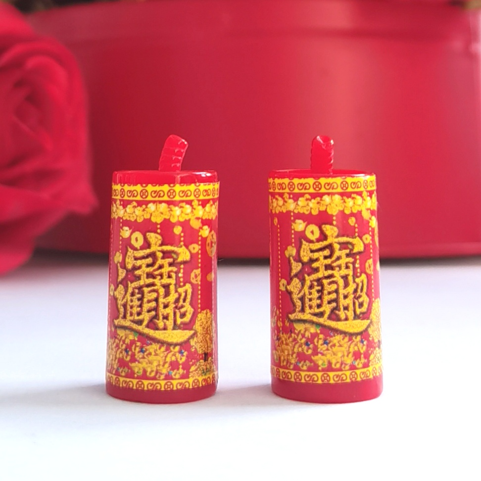 New Year firecrackers, firecrackers, firecrackers, festive New Year miniature toys, couplets, pendants, earrings, mobile phone stickers, a pack of 500 pieces details Picture