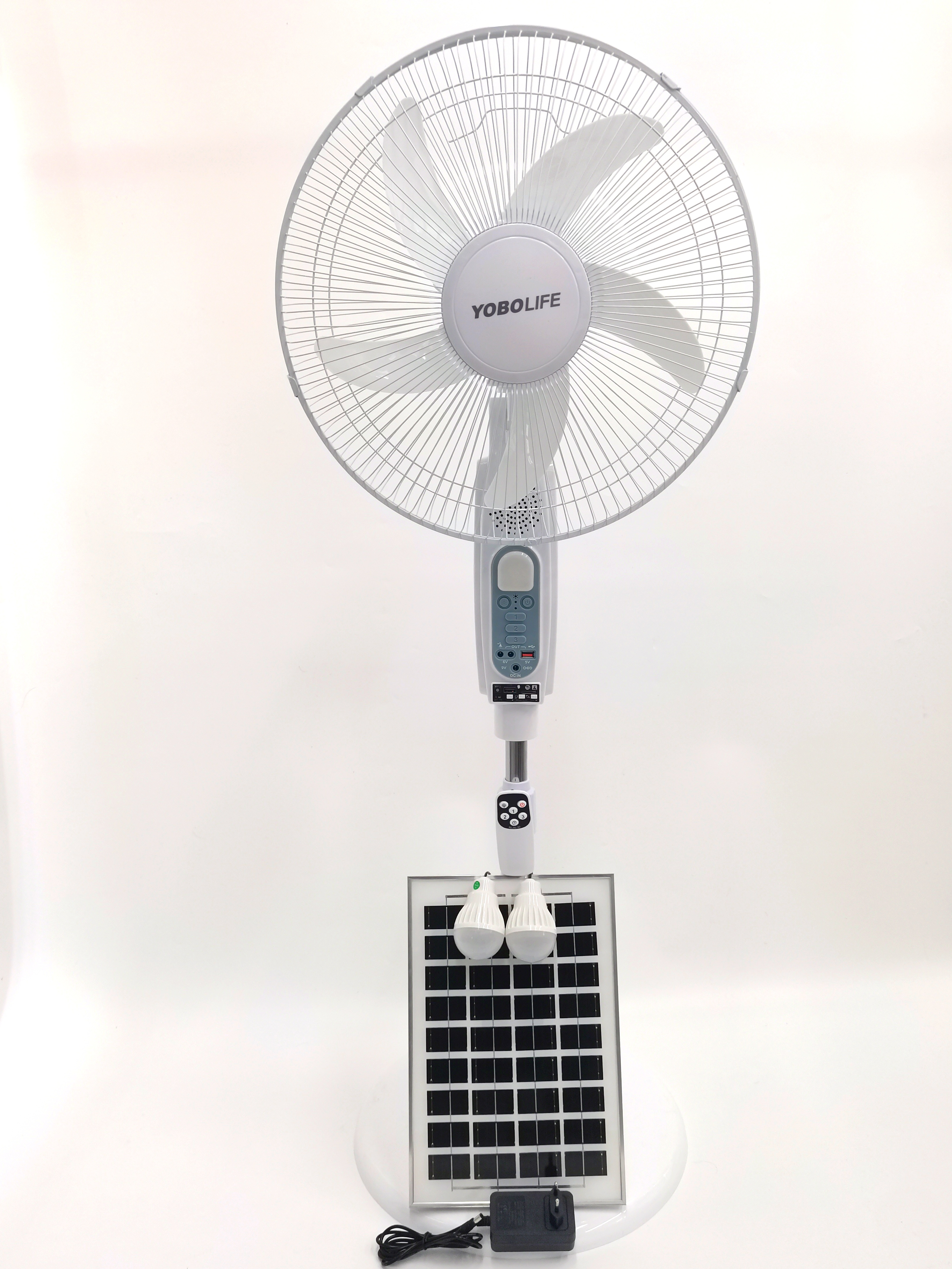 YOBOLIFE LM-166 16-inch floor-standing fan solar charging fan music player details Picture
