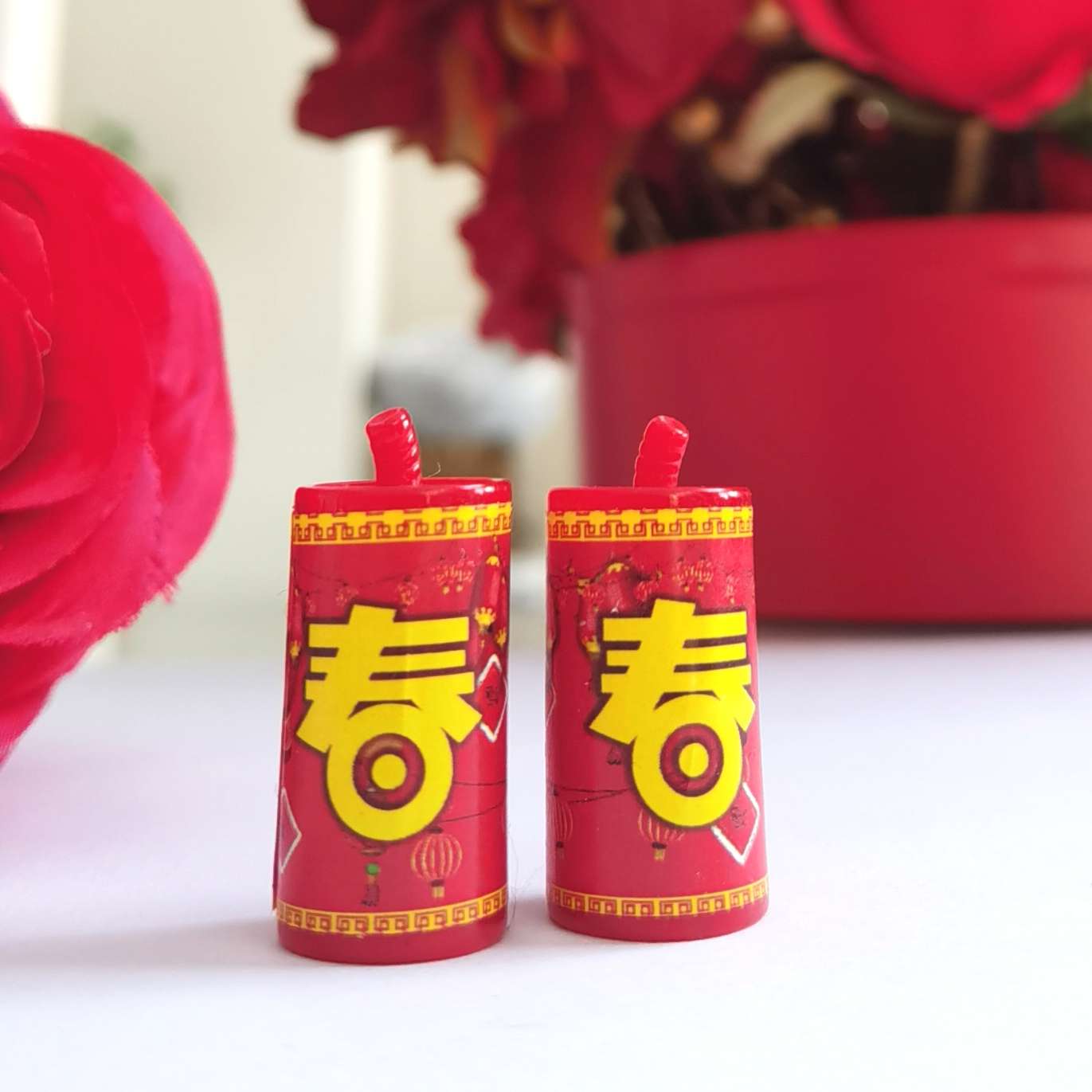 New Year firecrackers, firecrackers, firecrackers, festive New Year miniature toys, couplets, pendants, earrings, mobile phone stickers, a pack of 500 pieces Application Scenario