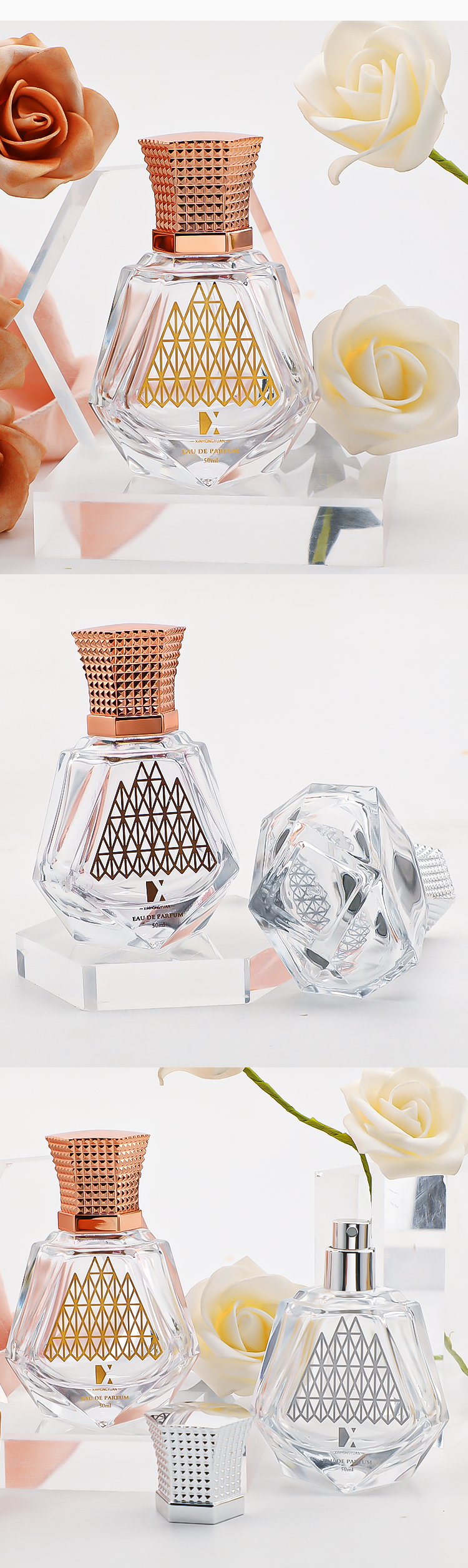 Factory wholesale of 50ml perfume glass bottles, portable perfume dispensers, reusable perfume spray bottles pic 6