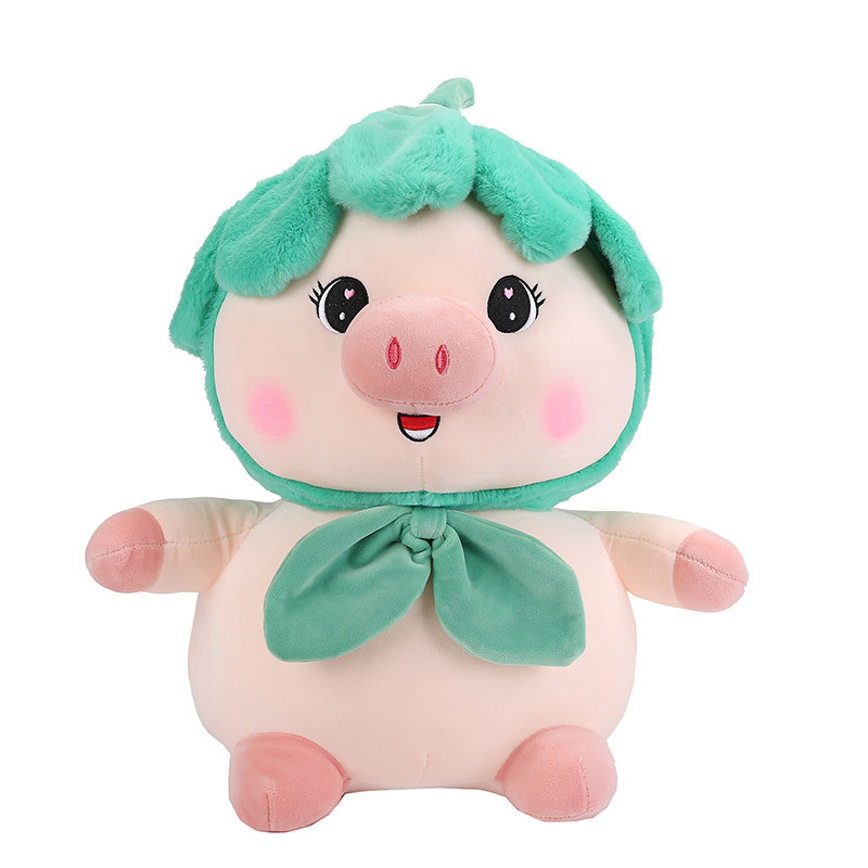 Cartoon cute pig dolls, plush toys, large bed dolls, adorable petal pig figurines, children's birthday gifts Item Picture