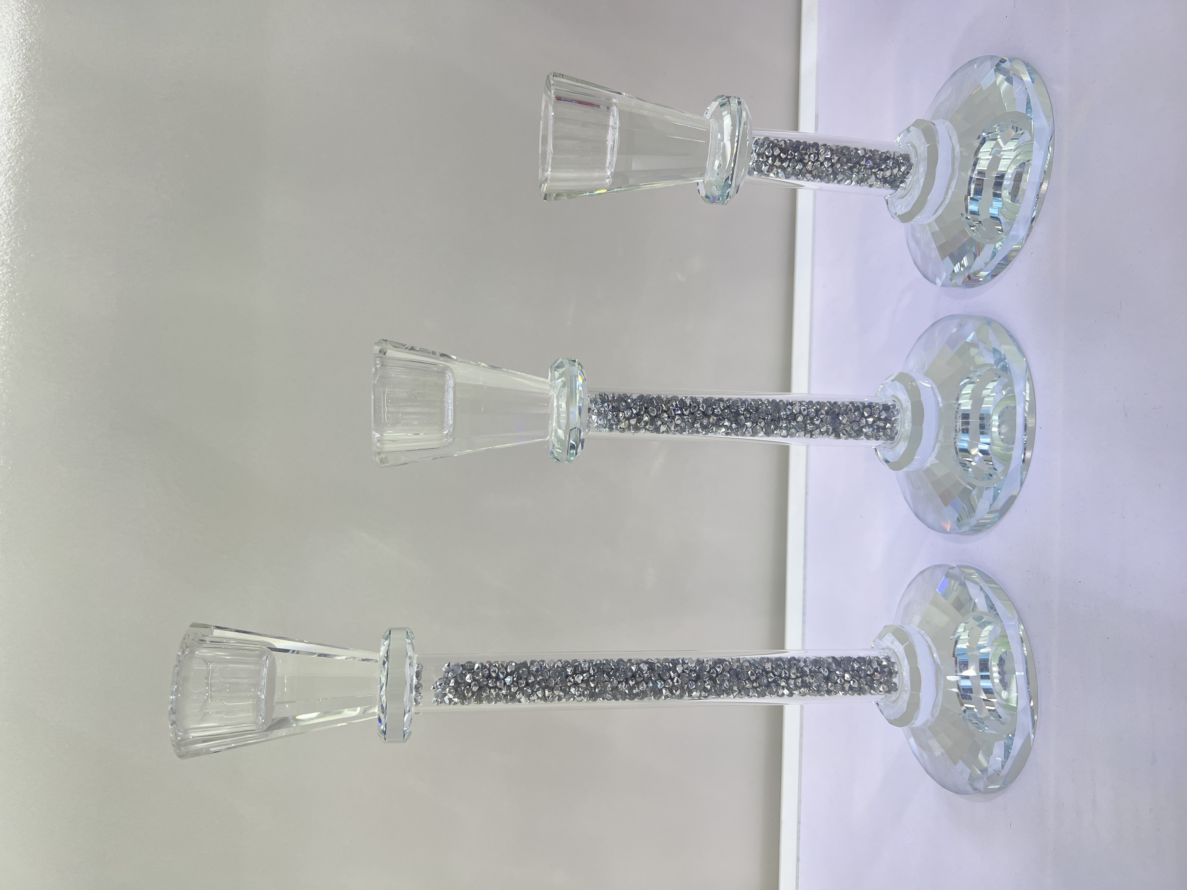 高档水晶三件套烛台新款工艺品00100水晶水晶工艺品水晶水晶玻璃水晶入油摆件水晶球