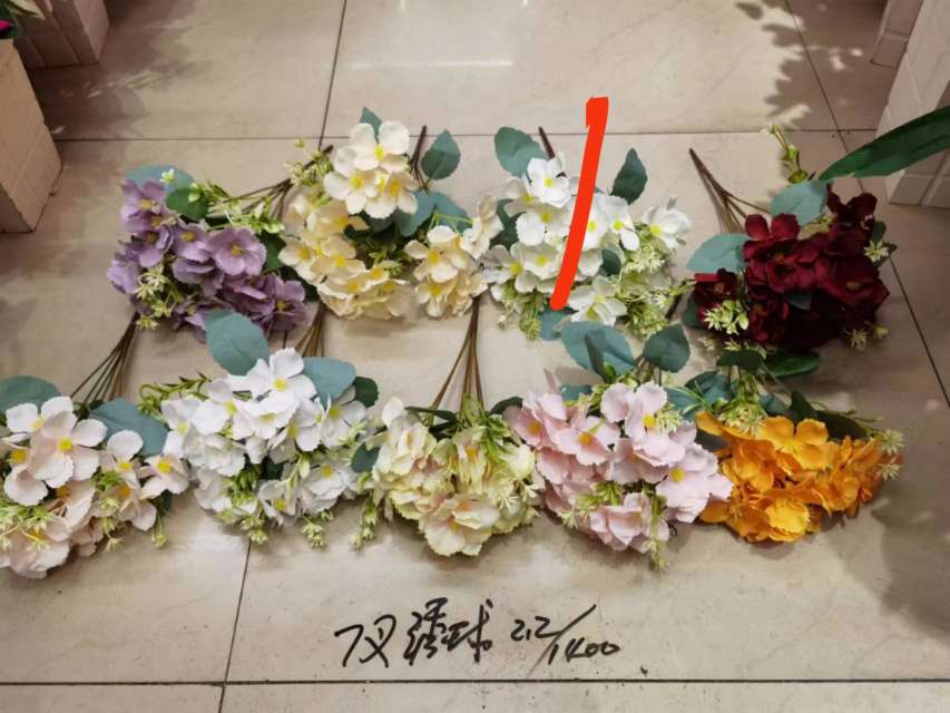 7叉绣球 绢花复古国潮