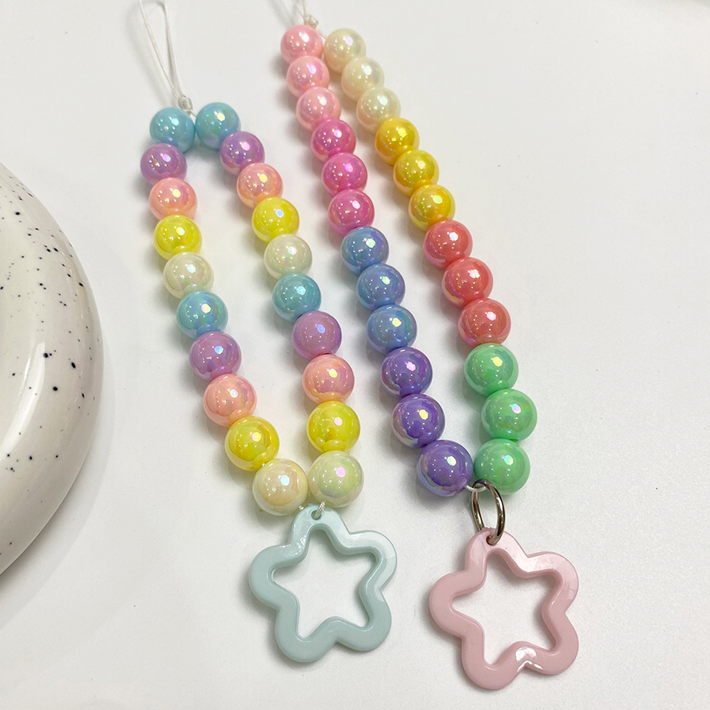Manufacturers Direct Acrylic Plated Color Red Ab Round Beads Diy Mobile Phone Chain Accessories String Bracelet Jewelry Materials Loose Beads Color Jewelry Accessories Application Scenario