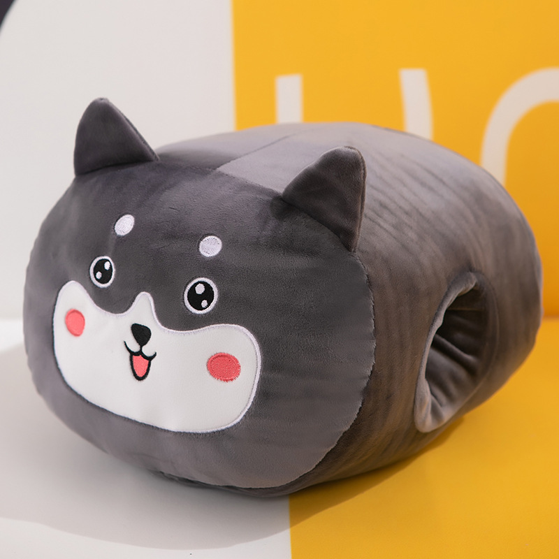 卡通水晶绒毛绒保暖记忆棉抱枕太空棉超柔毛绒靠枕保暖手套暖手宝护套