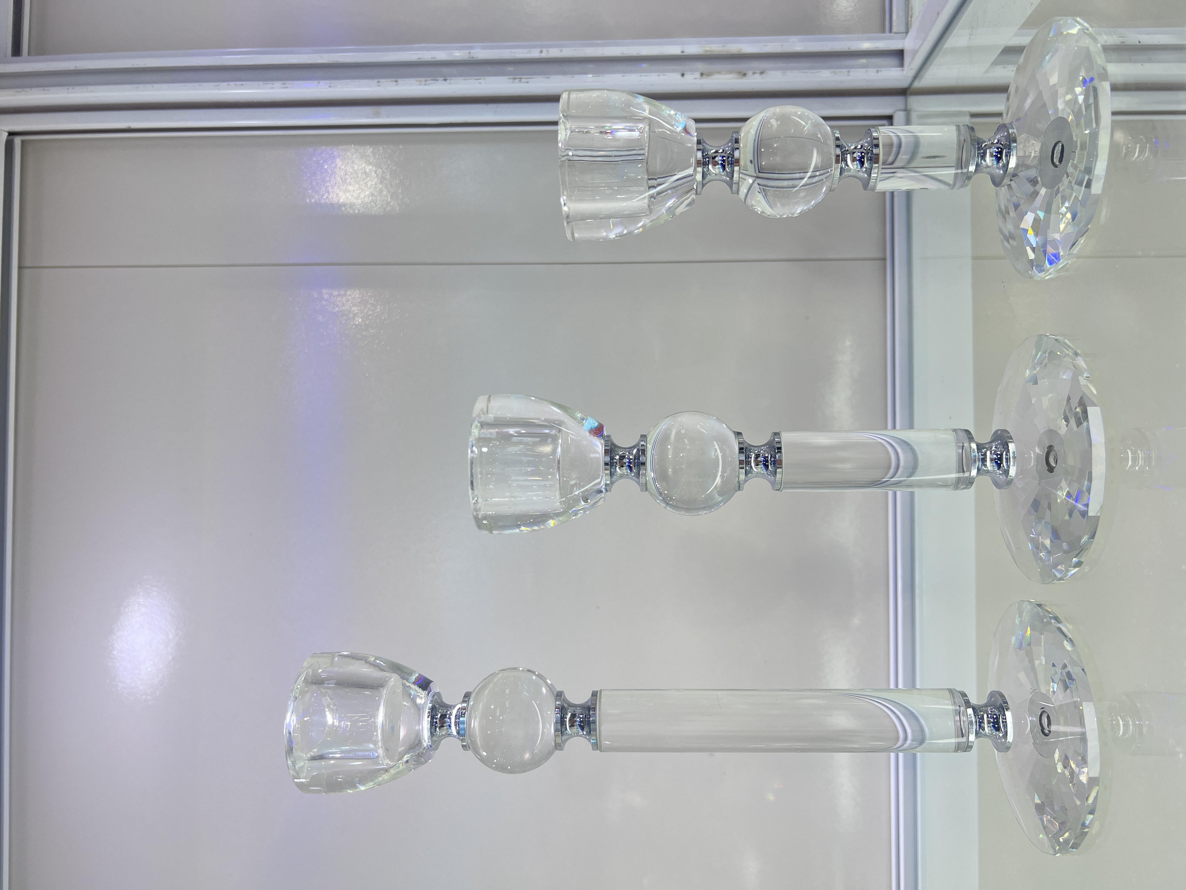 High-end crystal three-piece candlestick set new handicraft 00104