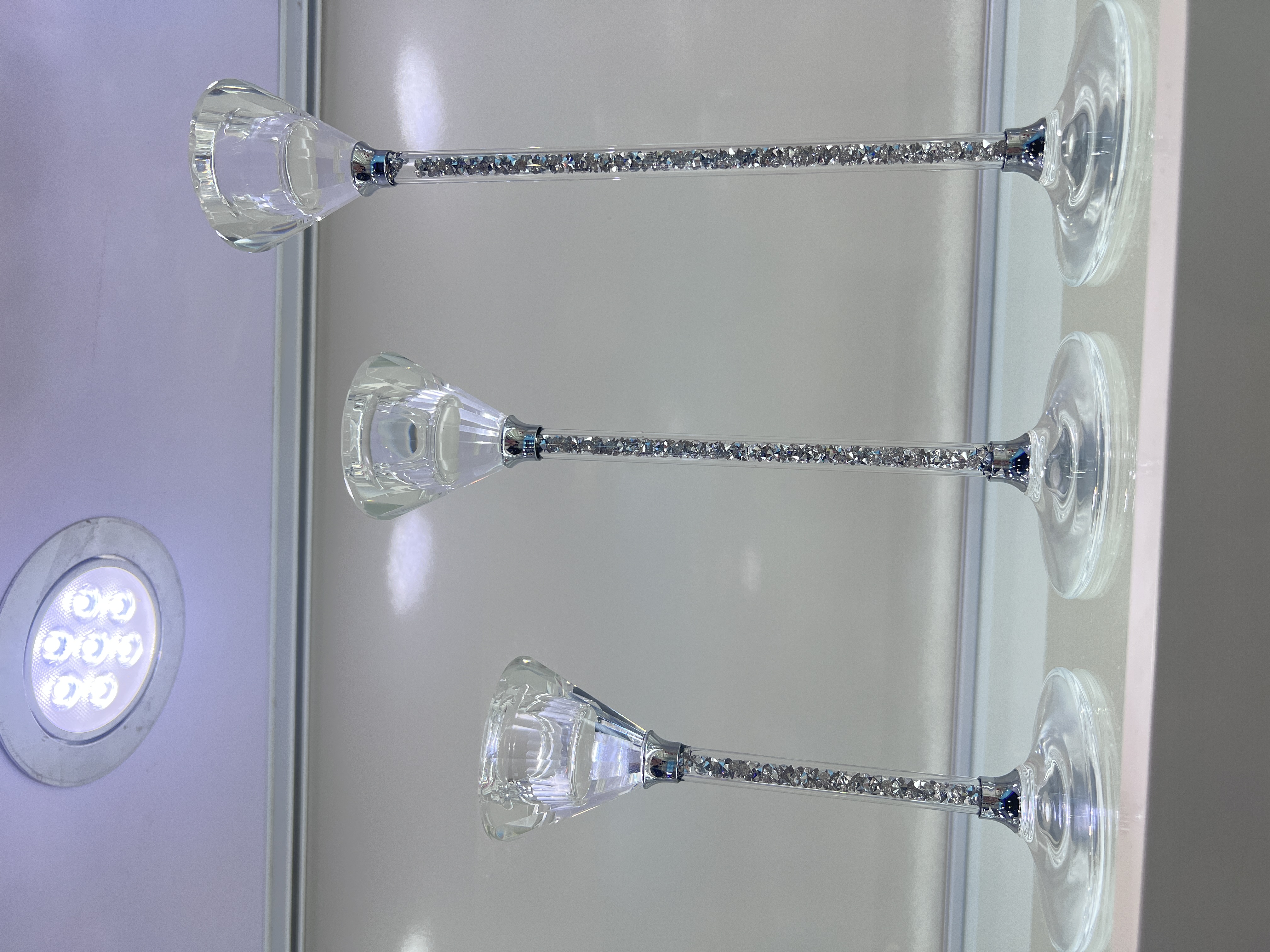 高档水晶三件套烛台新款工艺品00106天然水晶水晶球水晶