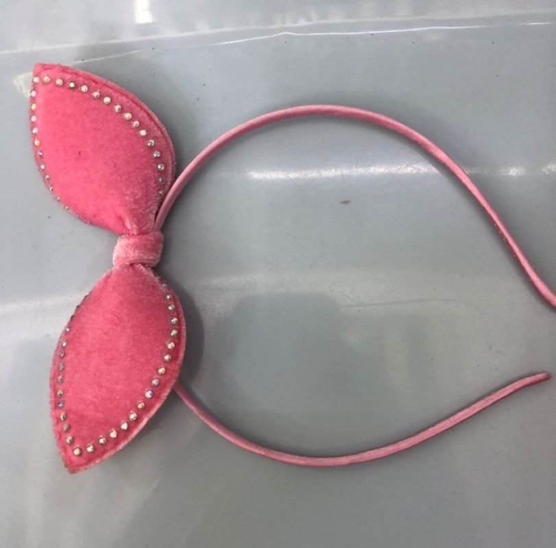 Korean velvet watermelon red bow rhinestone hair band Hongchen accessories Specification image