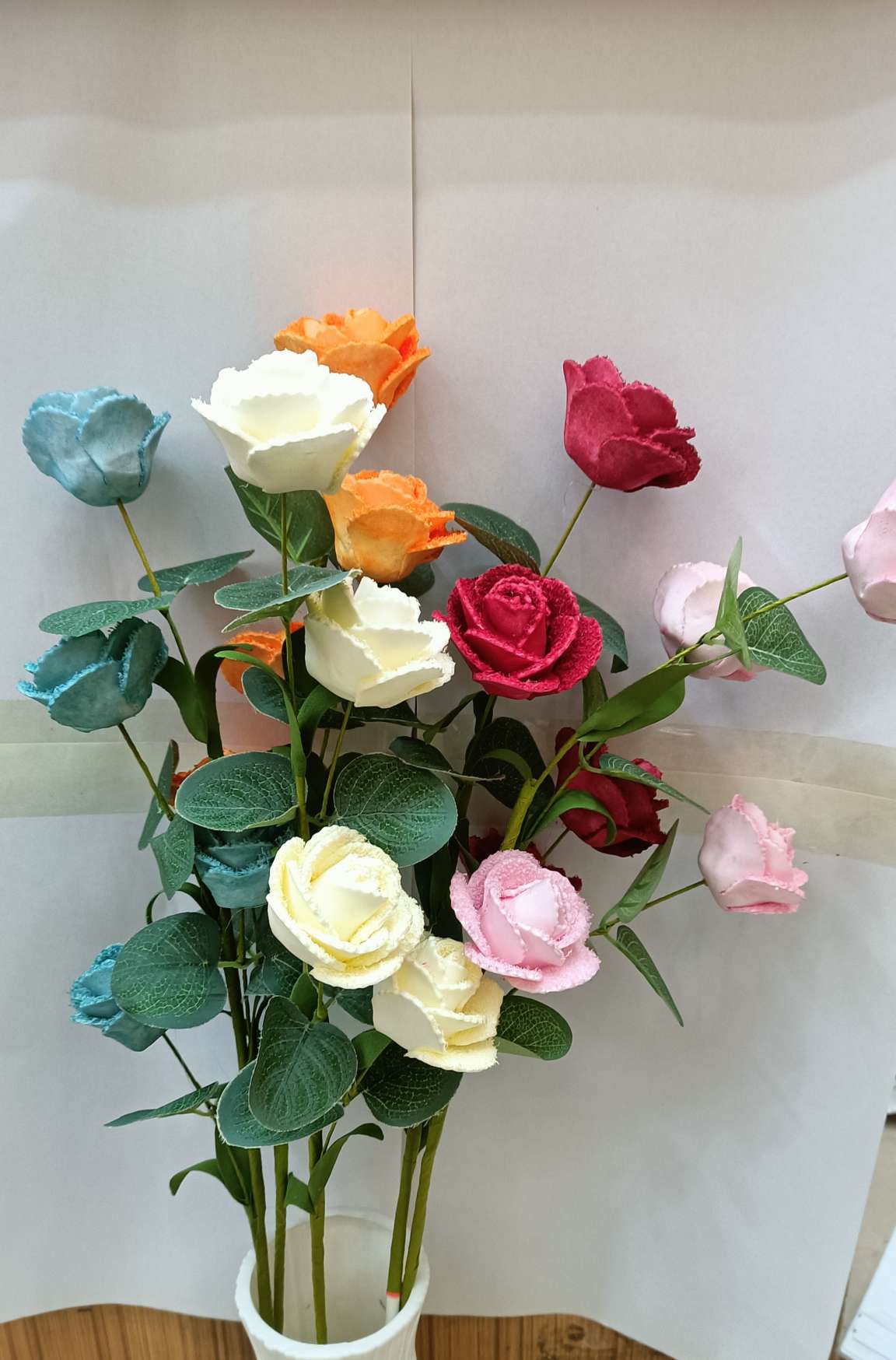 PE artificial flower handicrafts and ornaments: rose, chrysanthemum, and artificial reed flower detail image 4