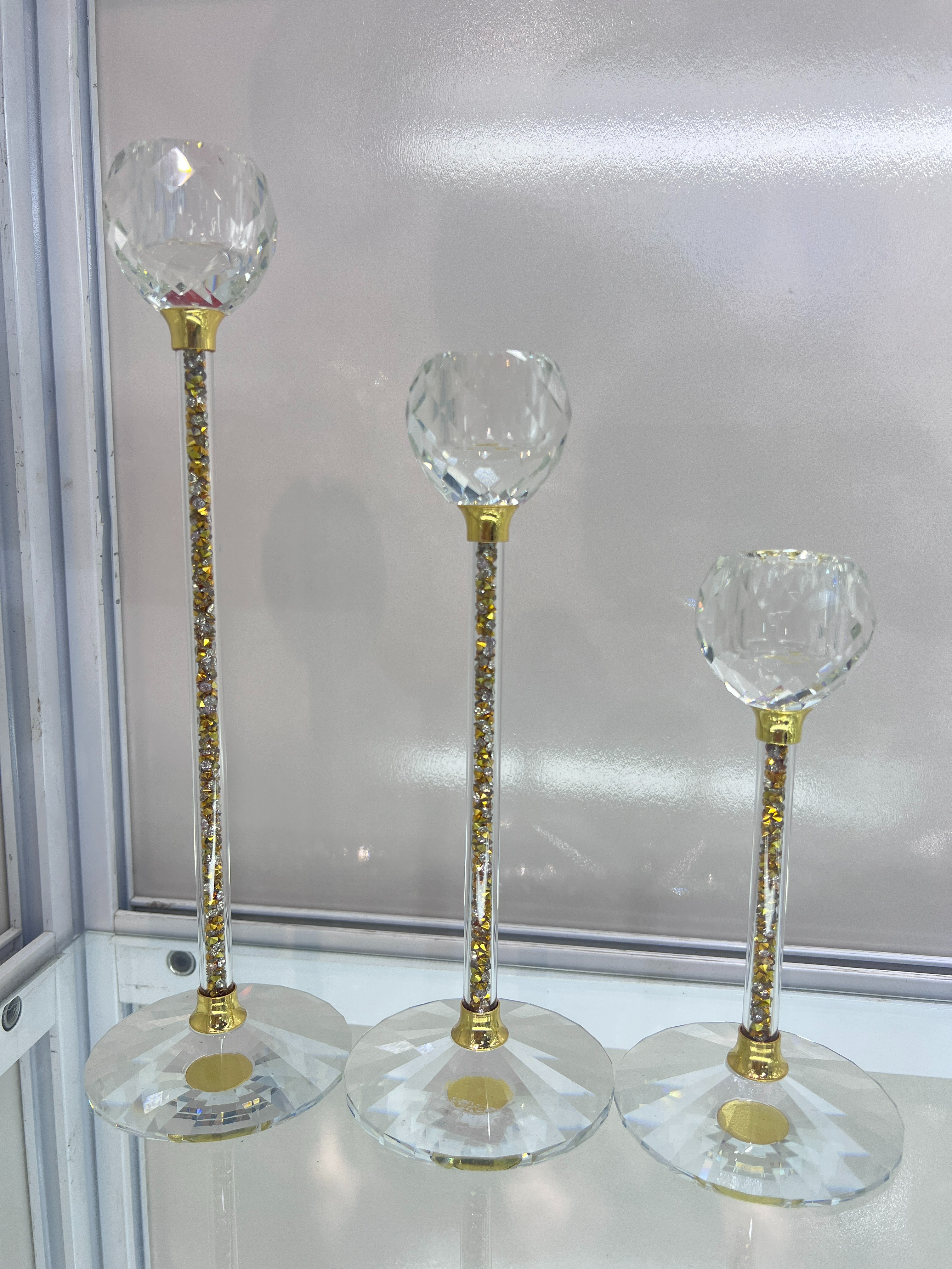 高档水晶三件套烛台新款工艺品00103工艺品天然水晶水晶球水晶