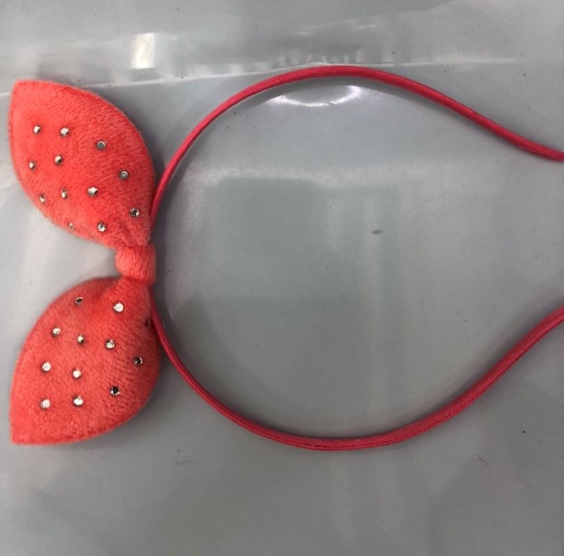 Watermelon red Korean bow rhinestone hair band Hongchen accessories Specification image