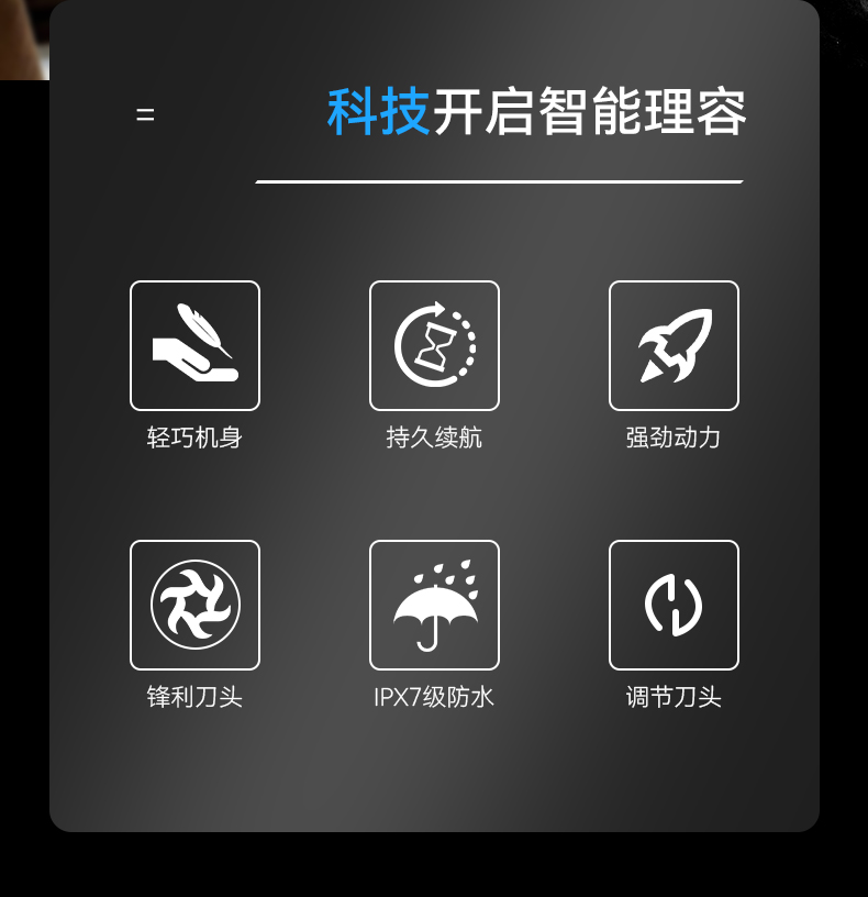 科美/KEMEI跨境多功能四合一刮胡刀全身水洗浮动五刀头电动剃须刀详情2