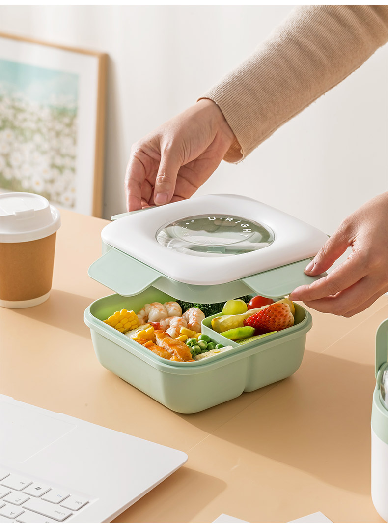 Q35-QY6667 lunch box, microwave oven-heated lunch box with cutlery set, separable portable lunch box detail image 5