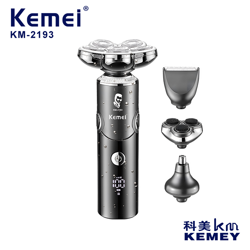 科美/KEMEI跨境多功能四合一刮胡刀全身水洗浮动五刀头电动剃须刀