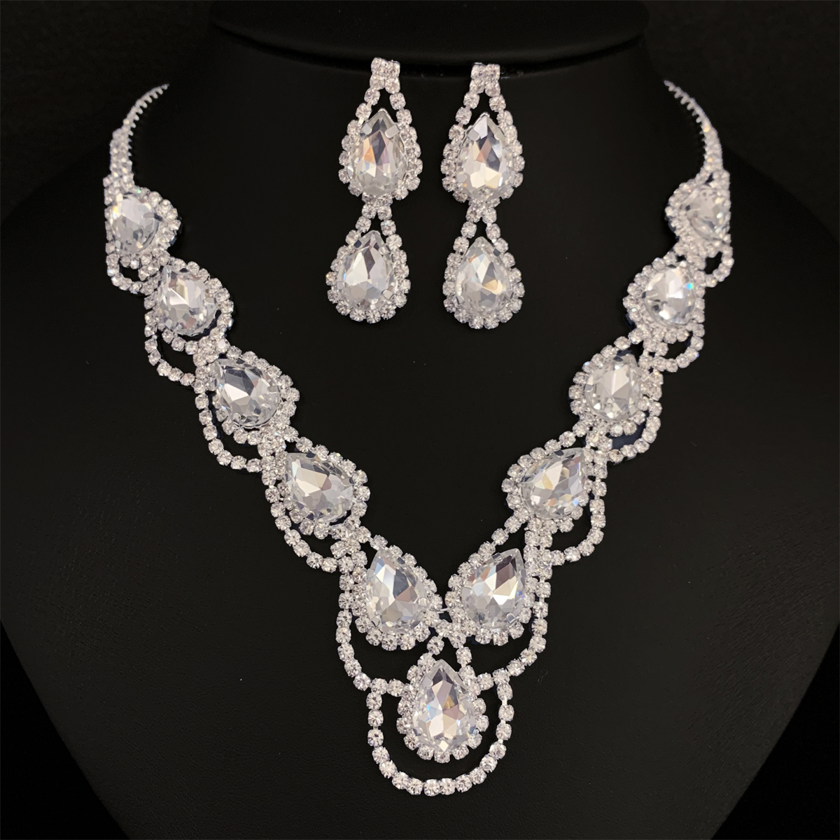 时尚豪华珍珠项链套装 新娘婚礼派对珠宝套装 项链耳环礼物