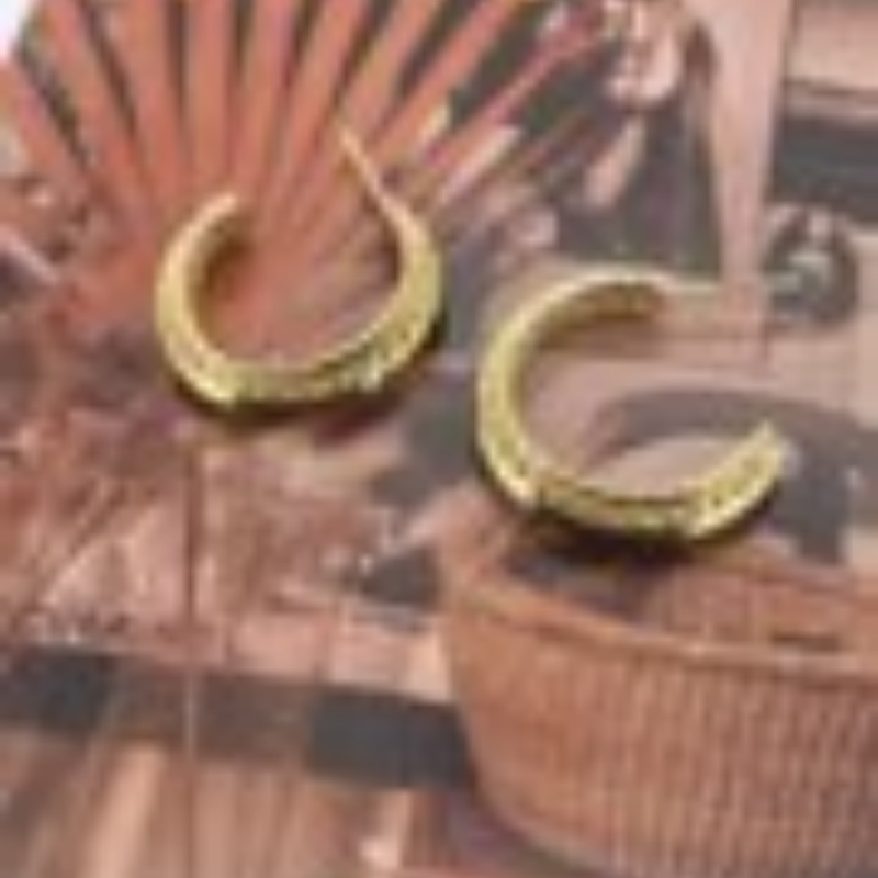 Electroplated simple and fashionable metal ball ear buckles, gentle and elegant, high-end and sophisticated metal style autumn and winter earrings details Picture