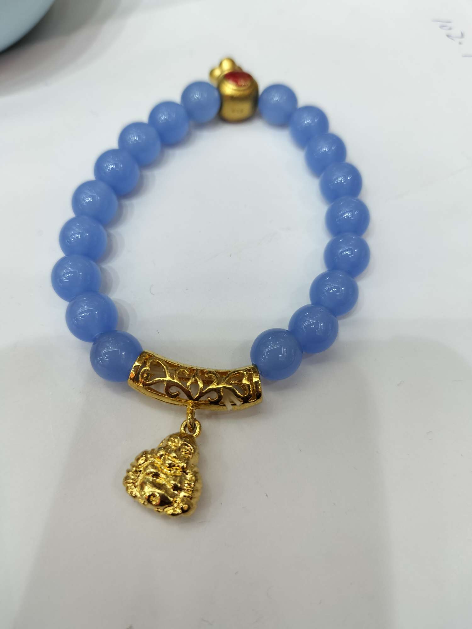A custom-made exquisite bracelet in all-copper color retention and glass treasure color details Picture