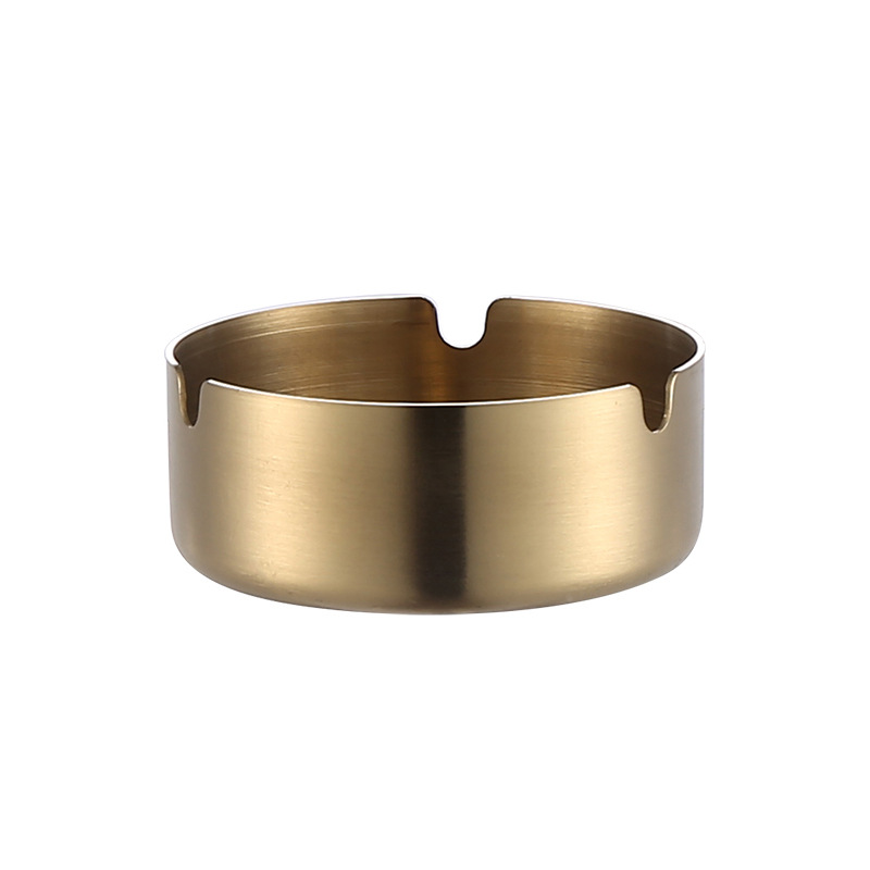 DF99095不锈钢简式烟灰缸简约金属加厚不锈钢烟灰缸酒店酒吧ktv办公圆形烟缸 DF trading house产品图