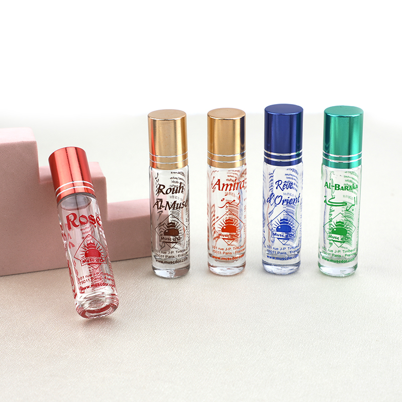 Manufacturers Wholesale Classic Straight Round Glass Ball Bottle Printing Pattern Portable Dispenser Perfume Bottle Small Exquisite Glass Bottles Specification drawing