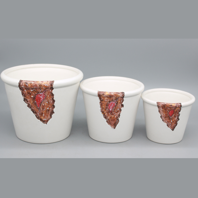 陶瓷三件套花盆简约时尚陶瓷装饰花盆图