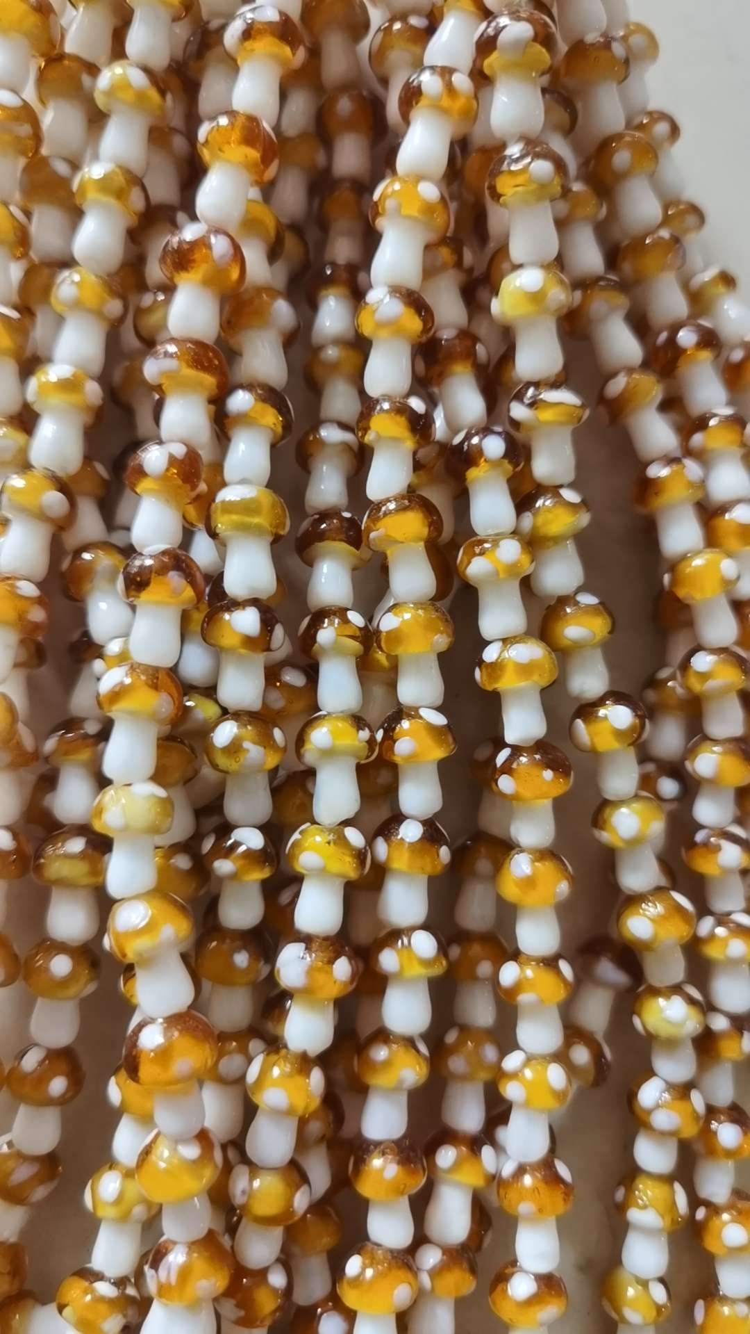 人工琉璃珠DIY饰品配件蘑菇琉璃配件批发