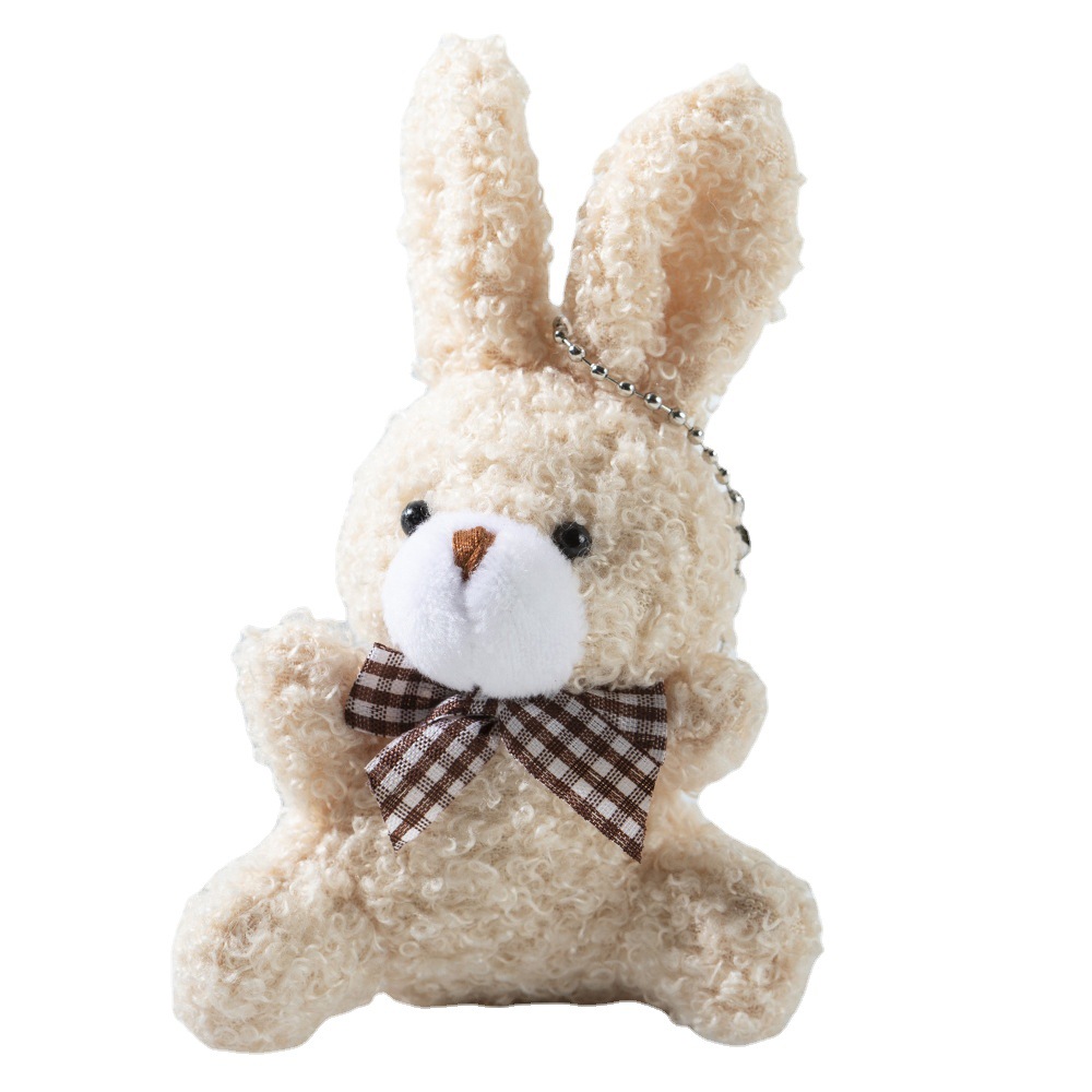 Cartoon plush cushions, cute bow ties, sitting little rabbit dolls, children's toys, plush pendants, backpacks, keychains, dolls Specification image