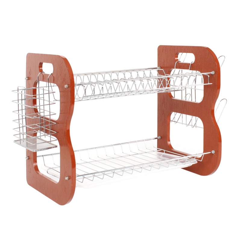 DF68203沥水碗架厨房家用B型双层烤漆板碗碟架 家居置物沥水架系列 DF Trading House