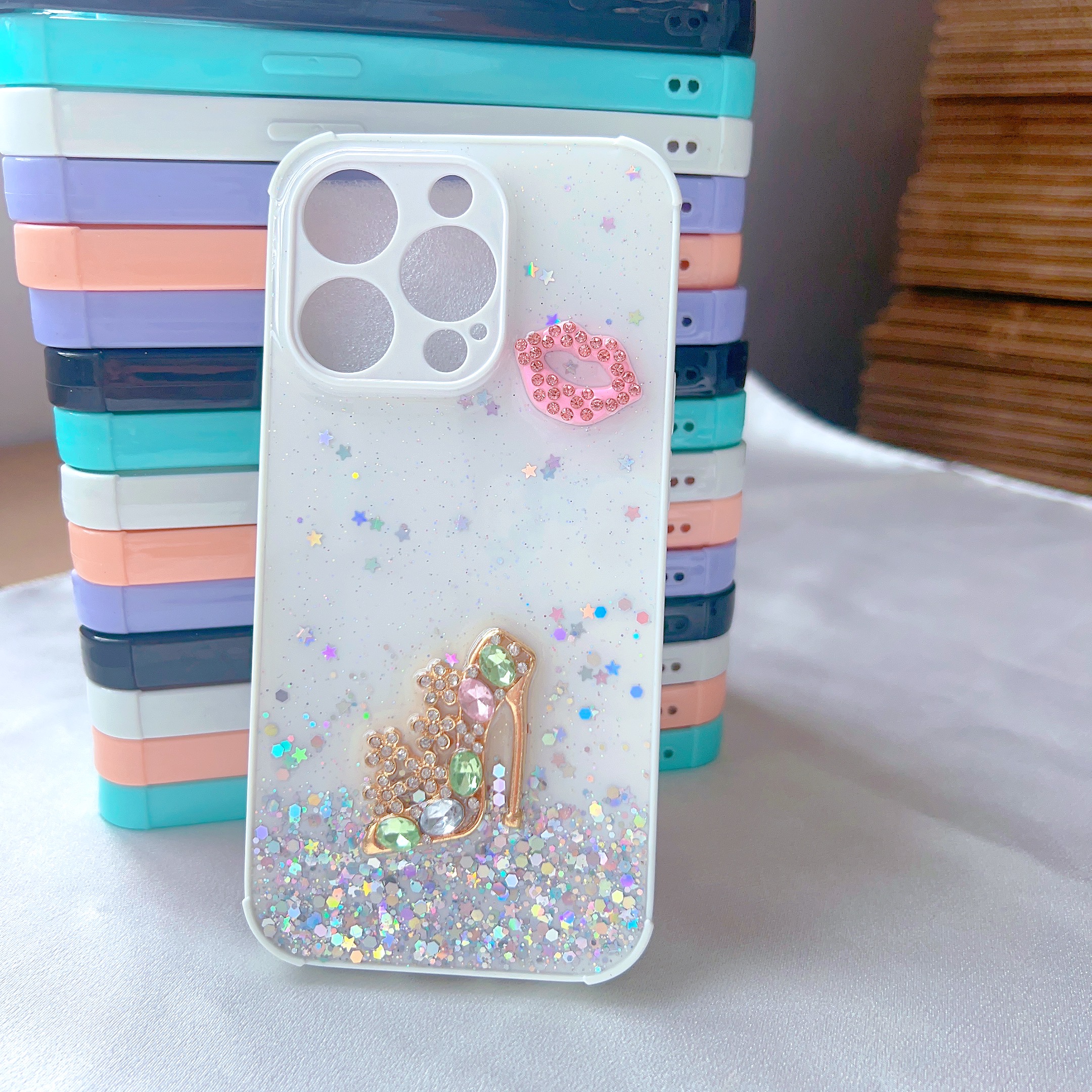 Jewelry accessories, sequined resin phone cases details Picture