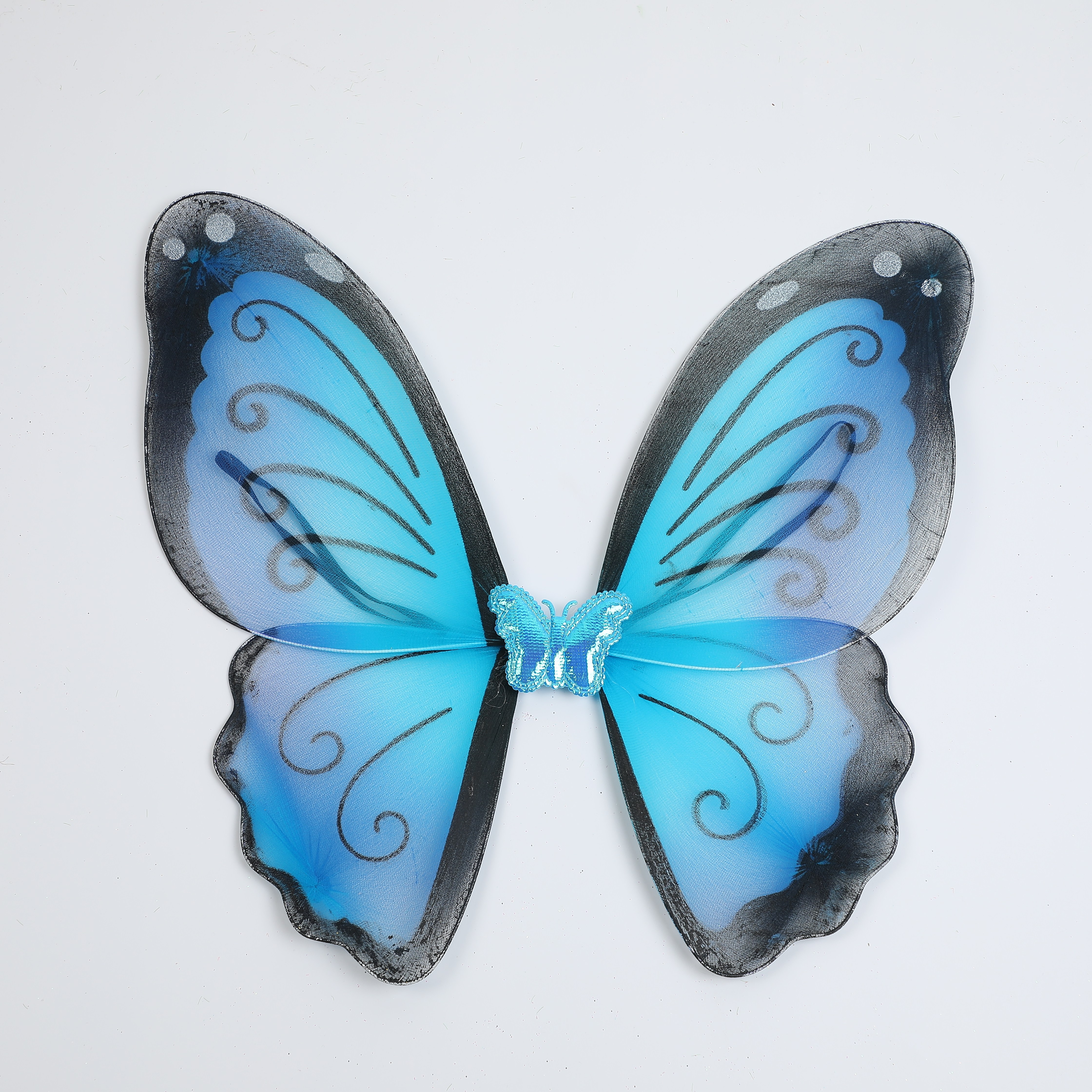 Black and blue four hook wings new children's performance costumes female performance dress-up props angel butterfly wings fairy wings manufacturers wholesale details Picture