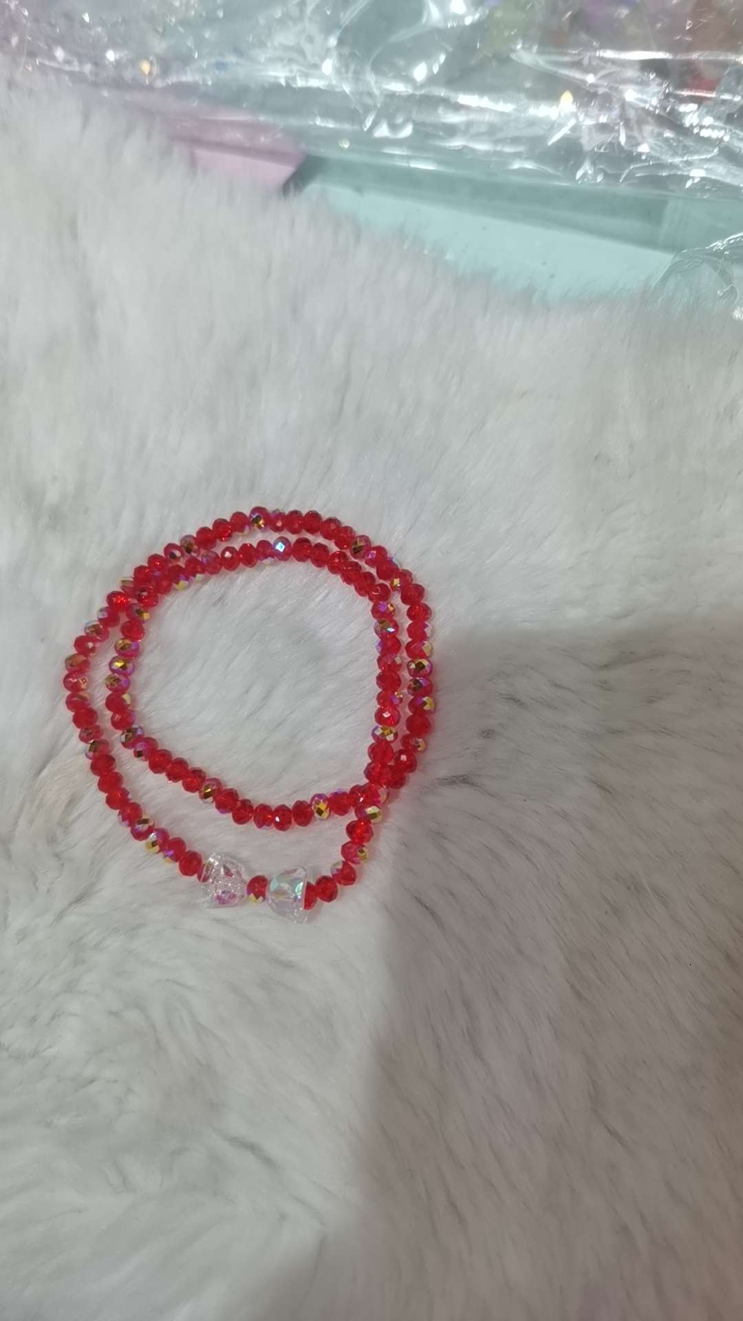 水晶红色双圈手链
