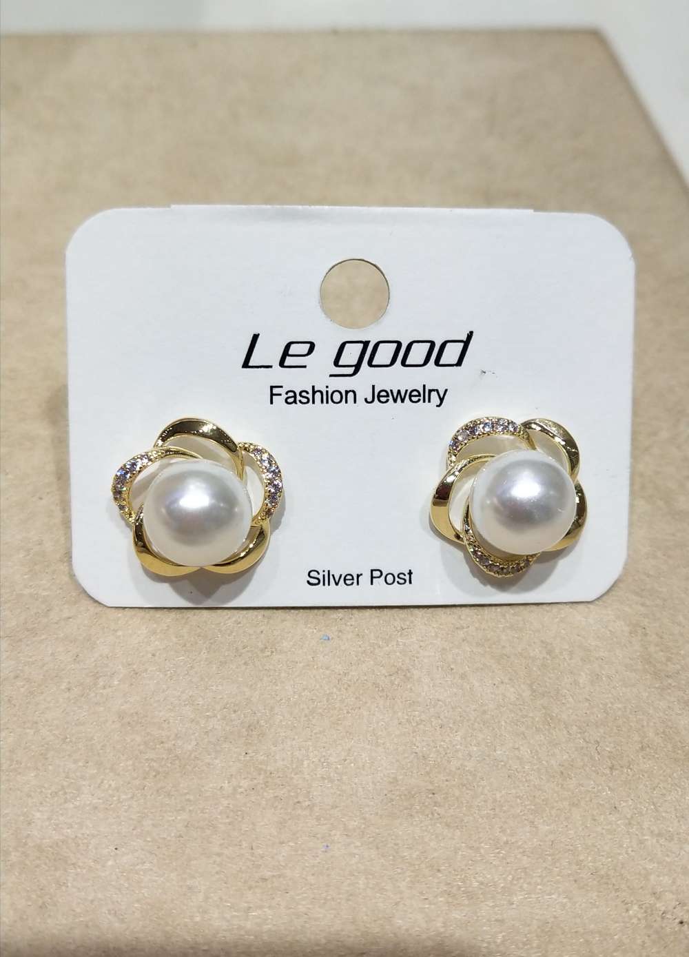Pendientes perla circonitas edición 925 agujas de plata