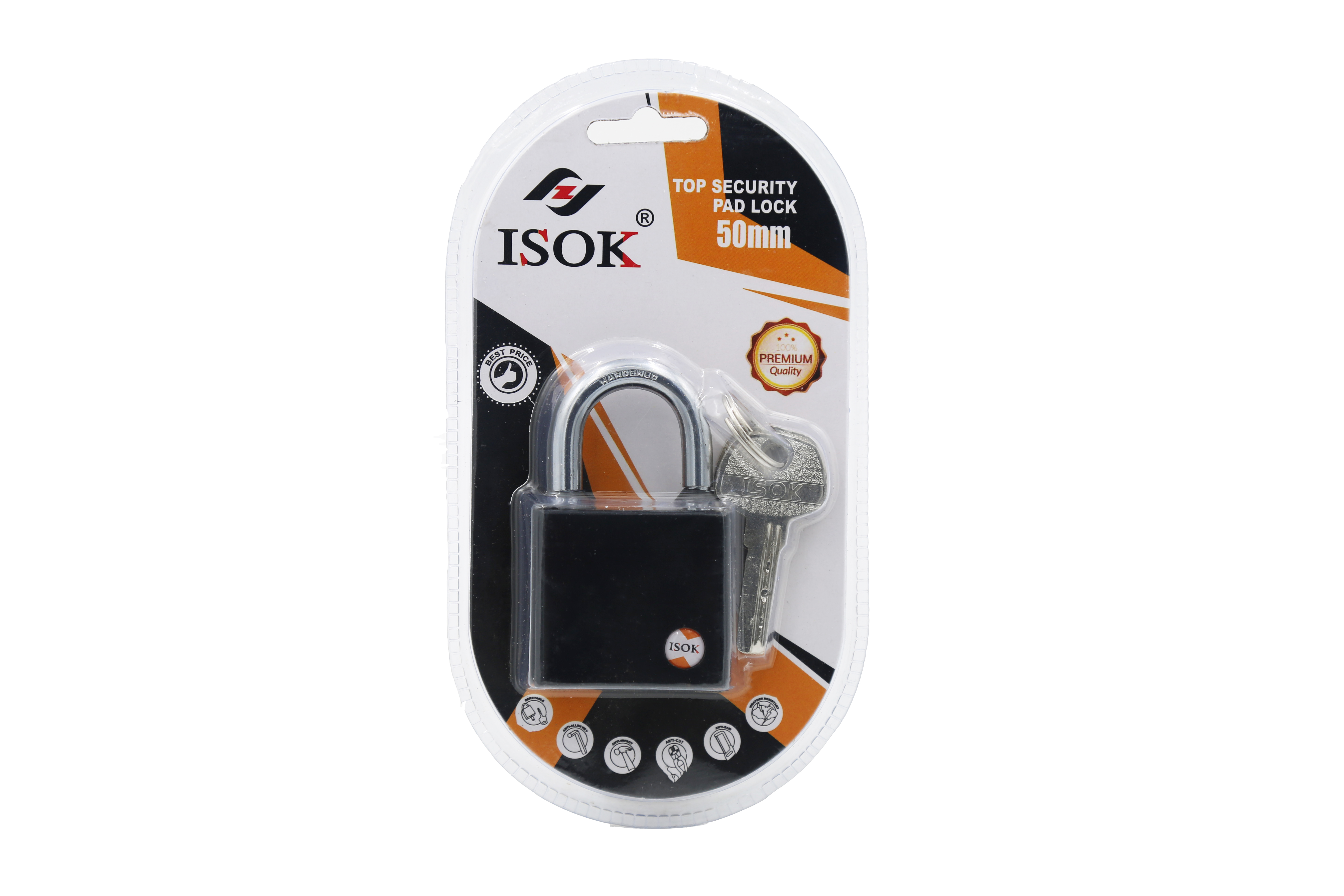 50ISOK black oval packaging waterproof ring computer key padlock details Picture