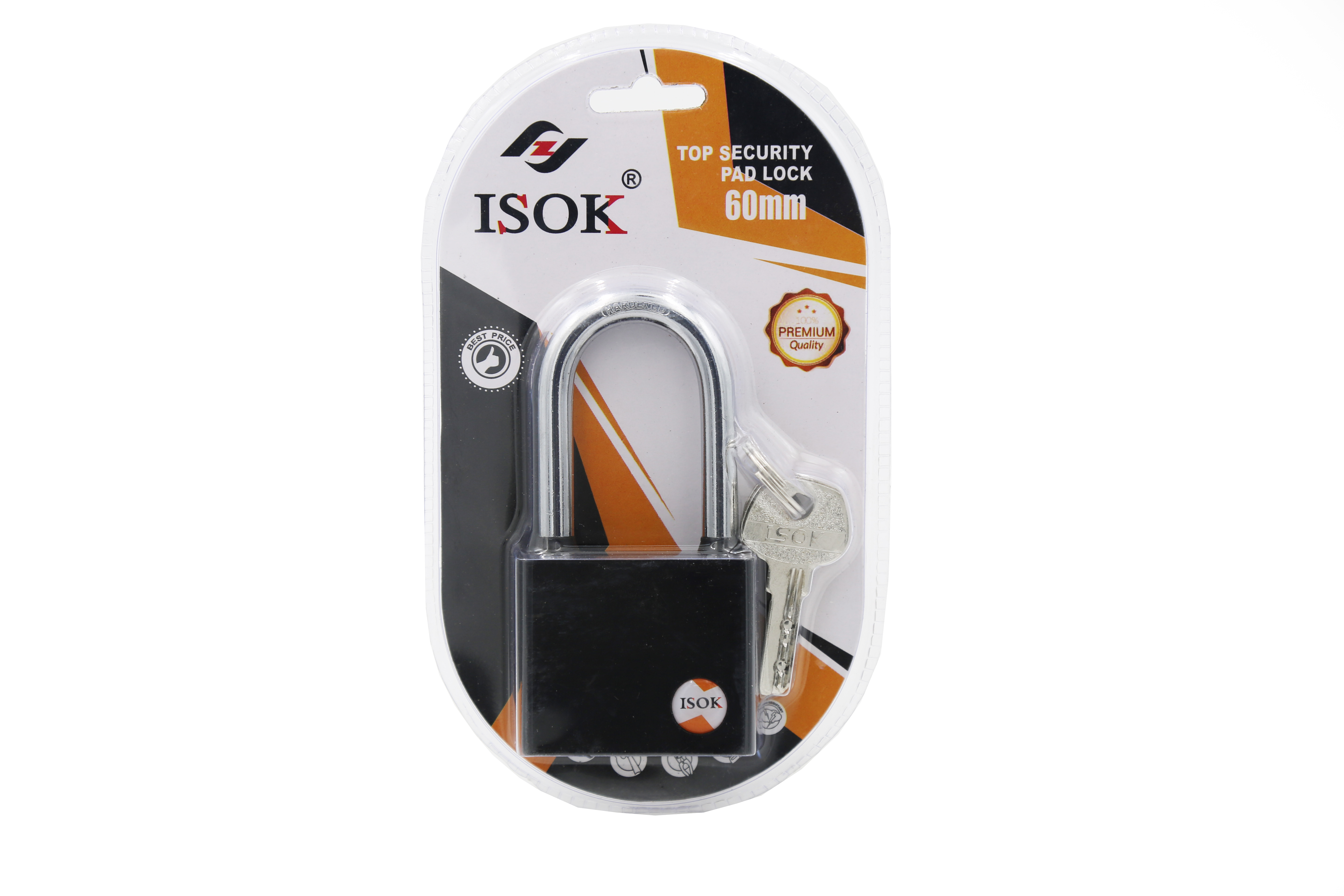 60ISOK black oval packaging waterproof ring computer key padlock long beam details Picture