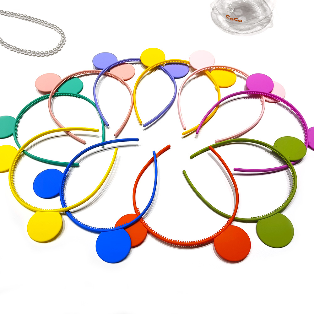 Mickey Head Colorful Headband Headband Diy Popular Plastic Headband Accessories Makeup Face Headband Card Teeth Headband Headband