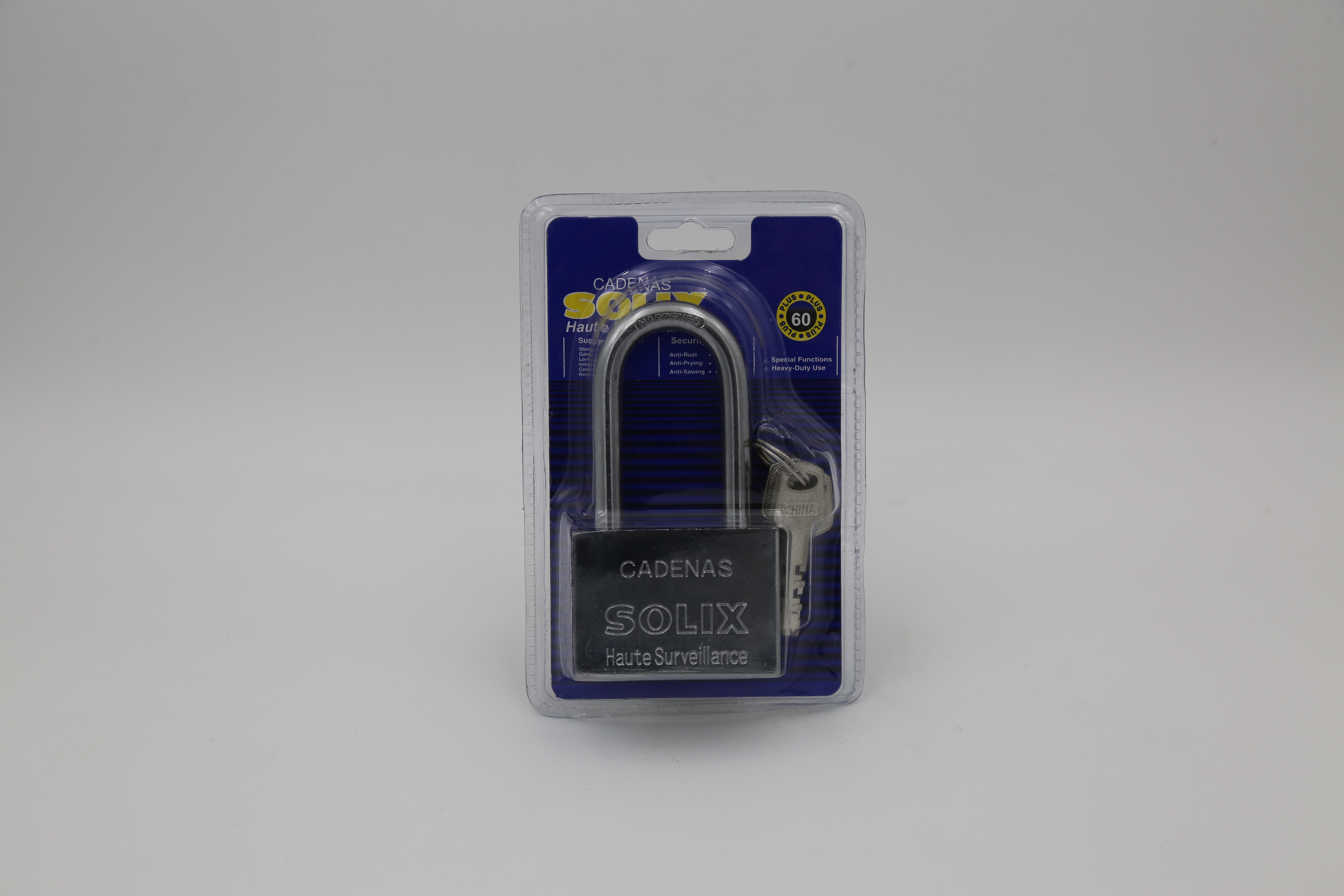 60SOLIX square blade padlock double bubble long beam