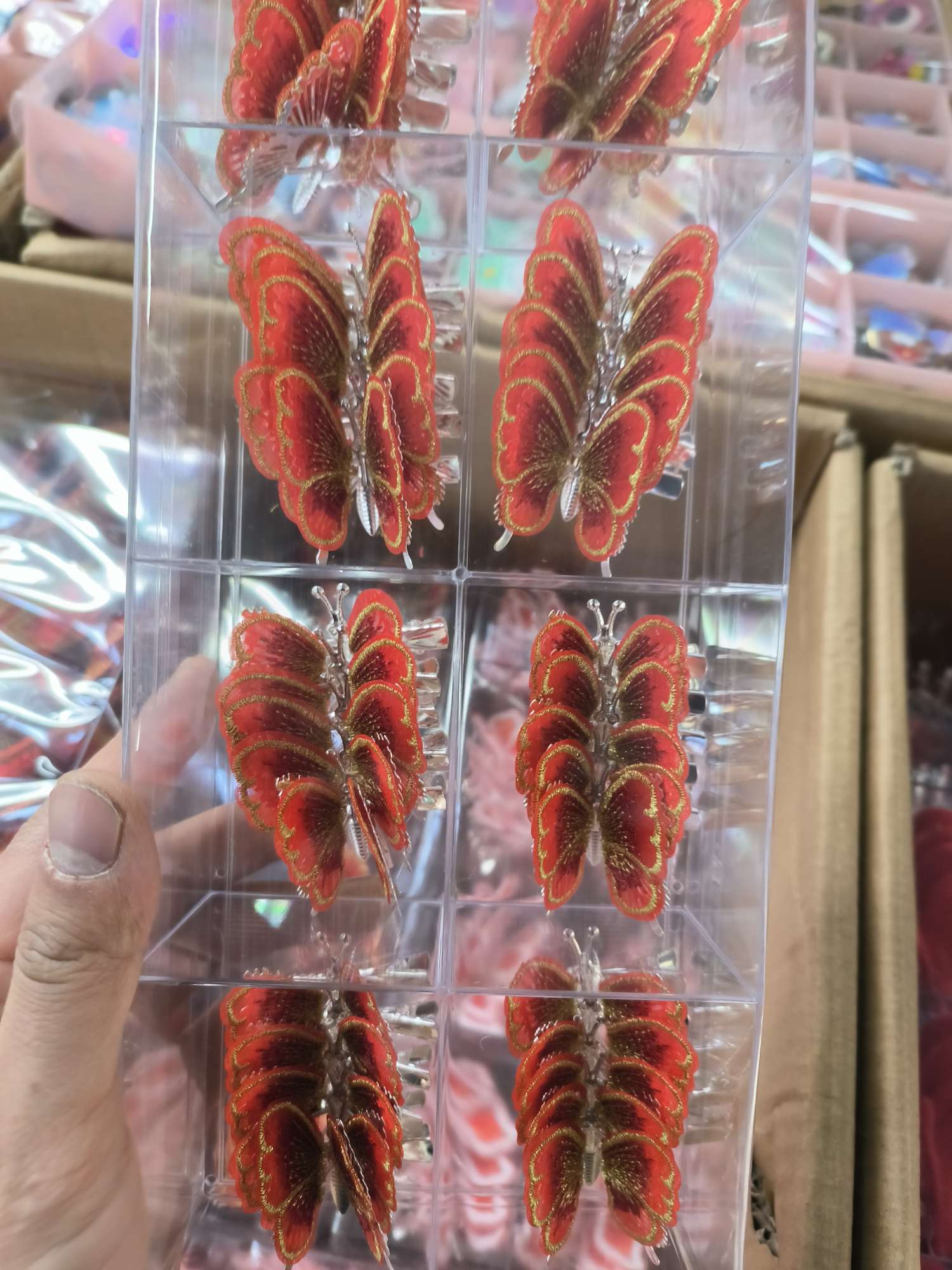 会动的蝴蝶发夹翅膀儿童超仙头饰网红发卡发饰女童公主灵动蝴蝶结
