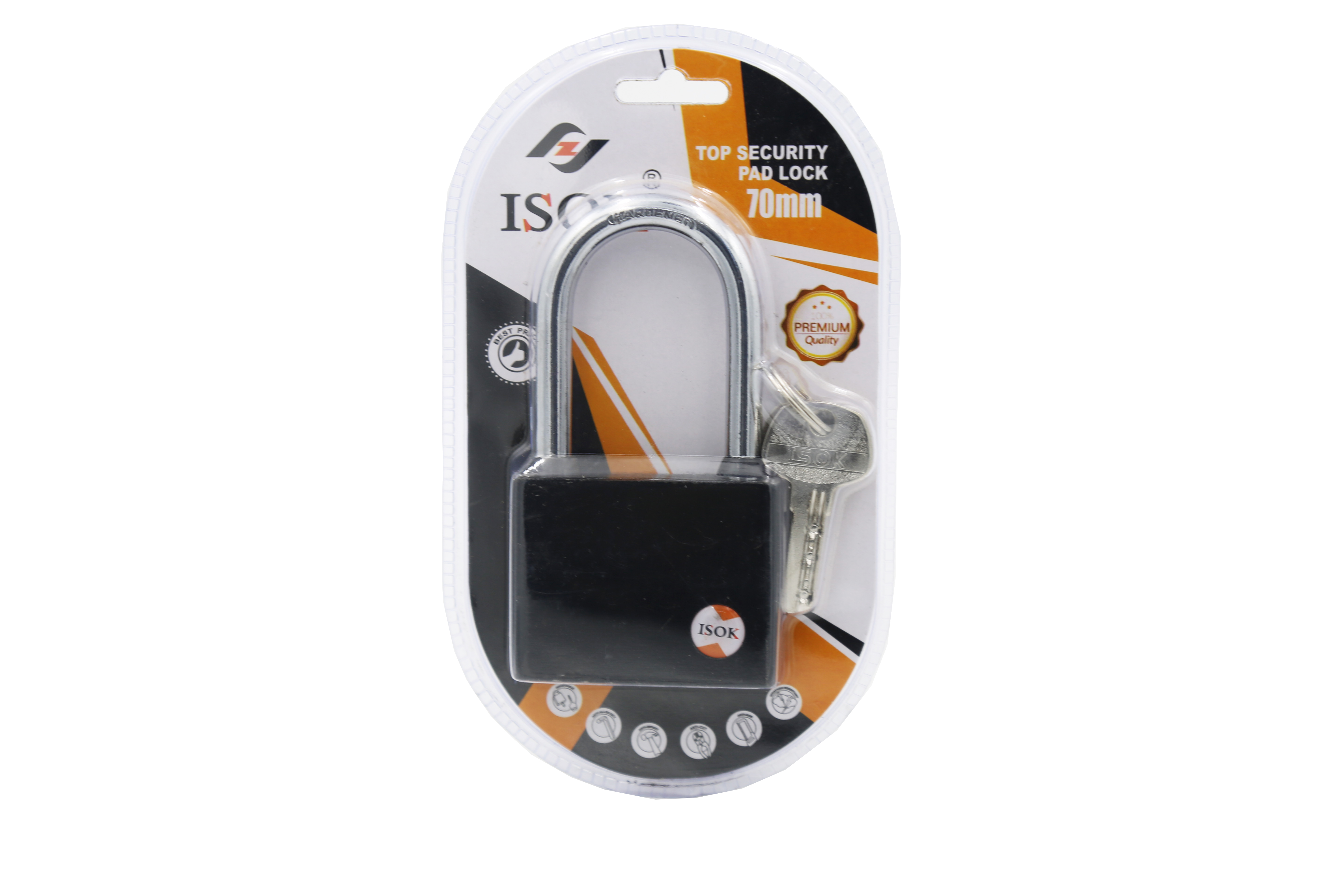 70ISOK black oval packaging waterproof ring computer key padlock long beam details Picture
