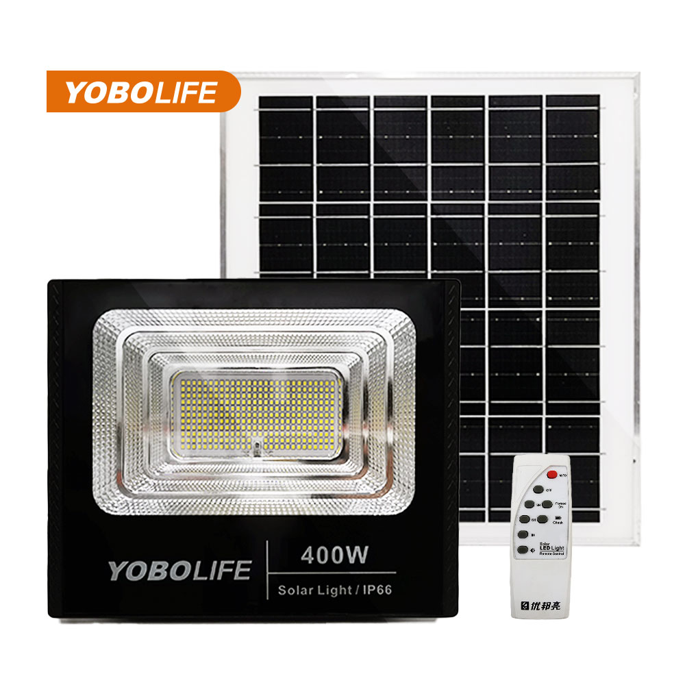 YOBOLIFE LLM -3400 solar lighting floodlight, equivalent to 400WLED cold light source floodlight, is used in courtyards, squares and warehouses