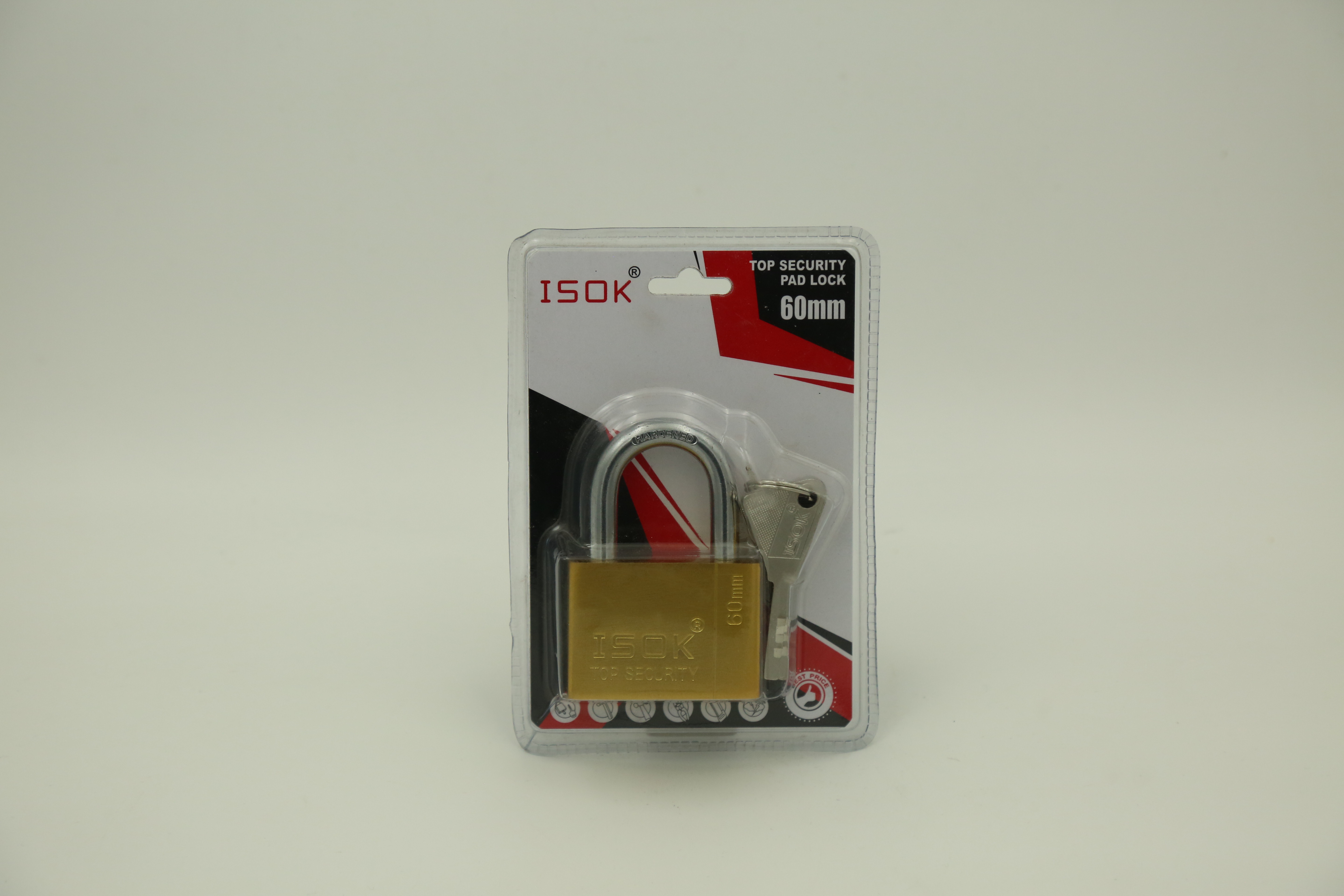 60ISOK sand gold double-bubble padlock