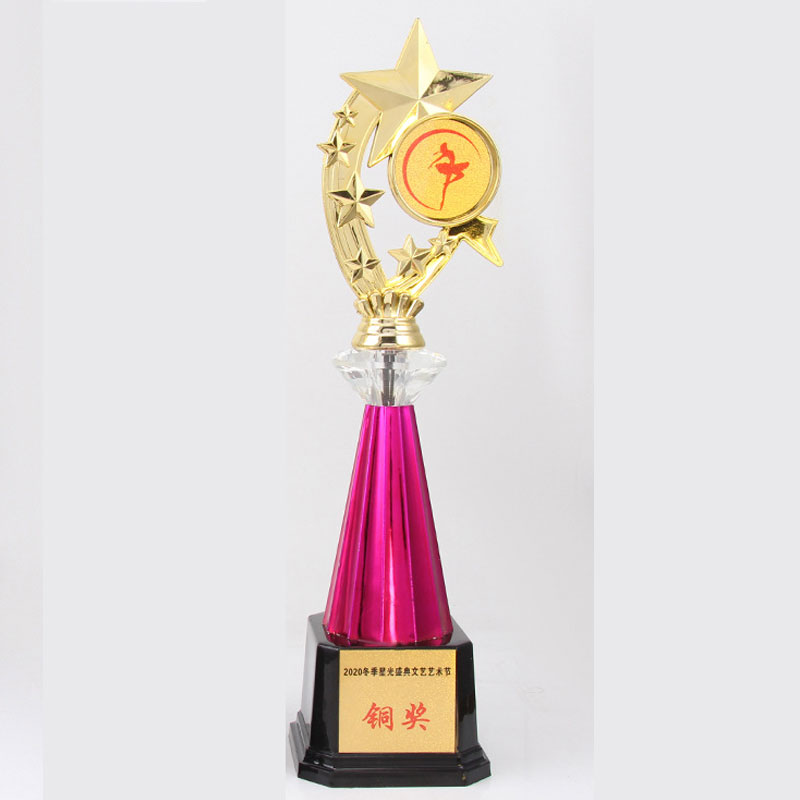 Little dudu XDJZ-195788 Trophy Children's Memorial Award License plate display engraved plastic trophy Breeding Institution trophy Specification drawing