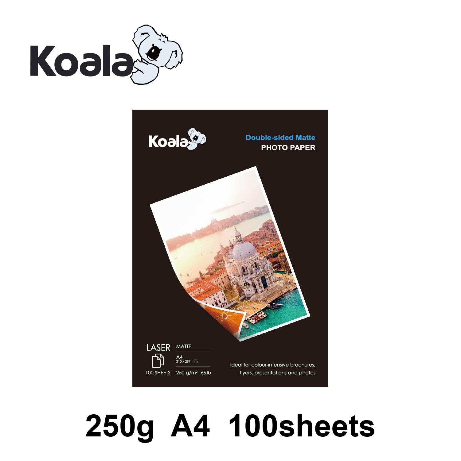 Koala 250g double-sided photo paper, A4 photo paper, image paper, photo paper, 100 photo paper, glossy photo paper, glossy photo paper, double-sided coated paper, photo paper details Picture