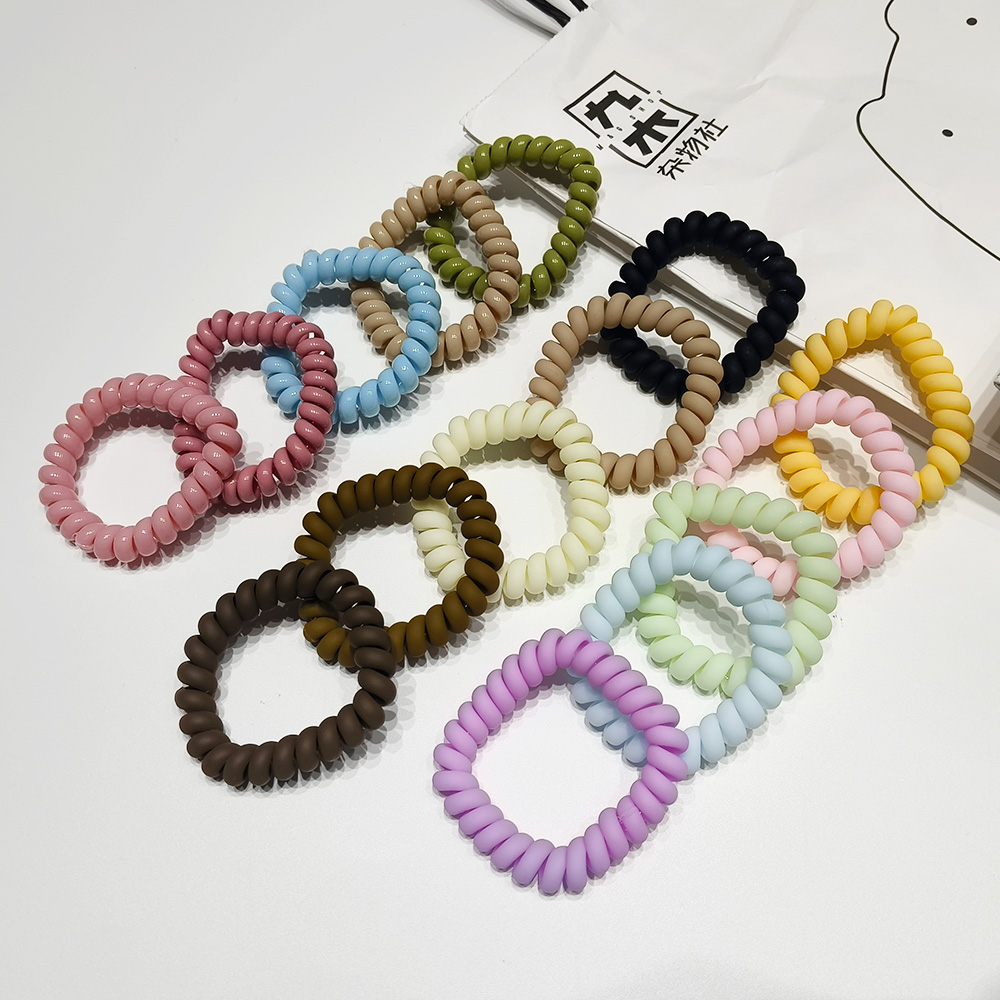 5 Pieces With Telephone Wire Hair Band Bear Box Women's Hair Tie Rope High Elastic Band Simple Ponytail Hair Accessories Durable Tie Hair Band Cross-Border Children's Transparent Square Box Hair Band Item Picture
