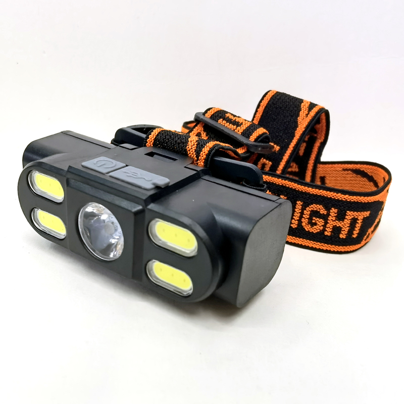XLT-201-1 luz principal (LED+COB) USB recargable luz principal de plástico luz principal de ciclismo luz de camping al aire libre lámpara de mina luz principal de mantenimiento luz de camping luz de pesca Specification image