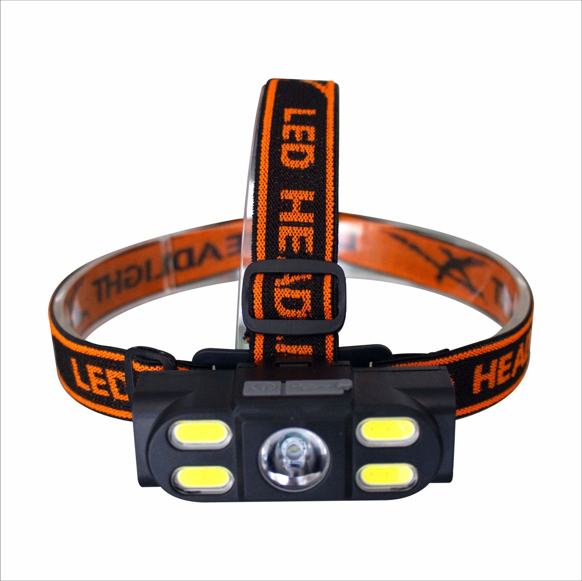 XLT-201-1 luz principal (LED+COB) USB recargable luz principal de plástico luz principal de ciclismo luz de camping al aire libre lámpara de mina luz principal de mantenimiento luz de camping luz de pesca Item Picture